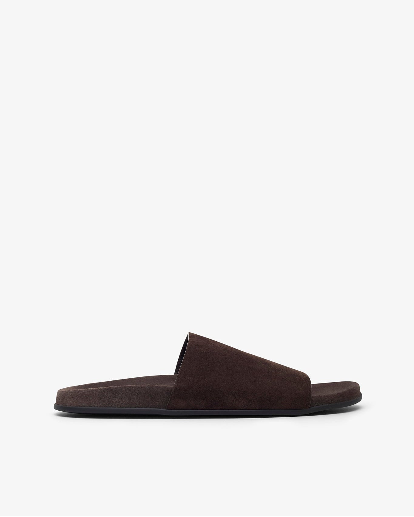 Brown slide sandal on a white background