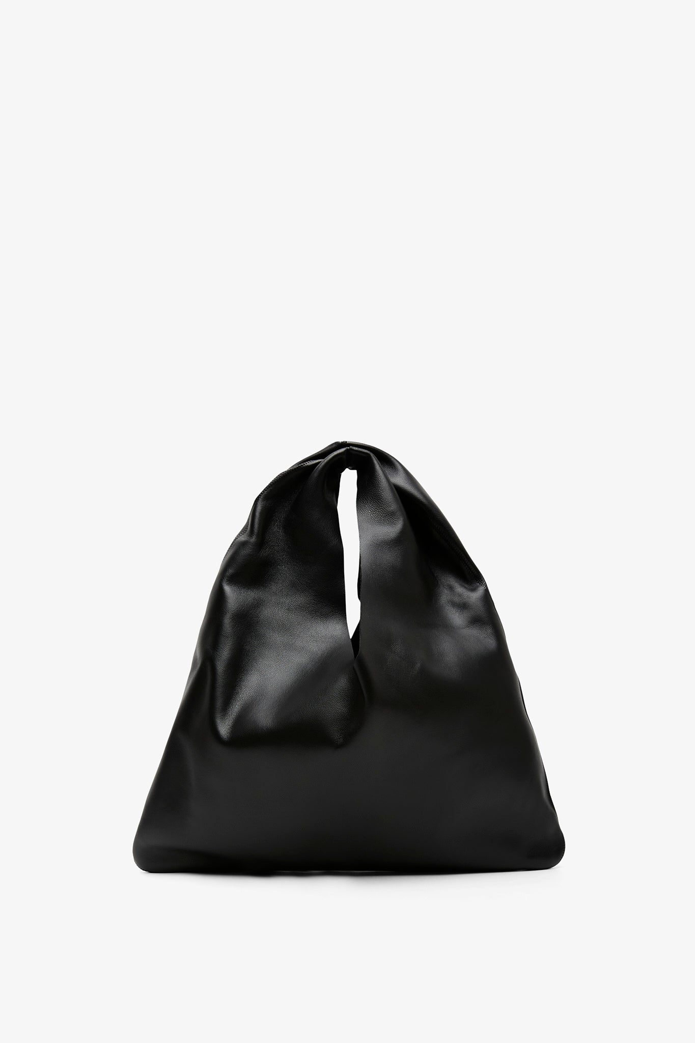 Bindle small black leather bag