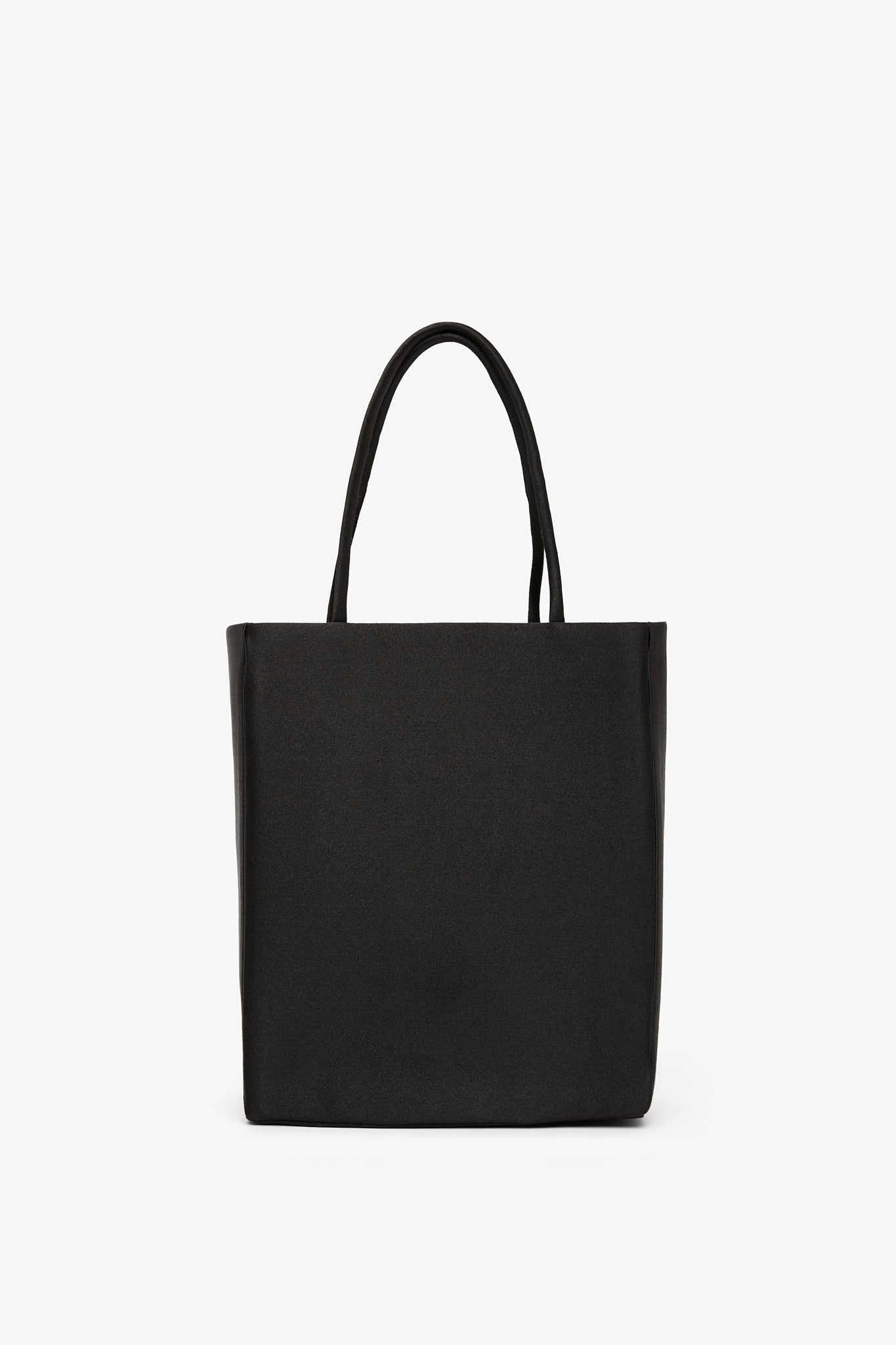 Cecily black satin tote bag