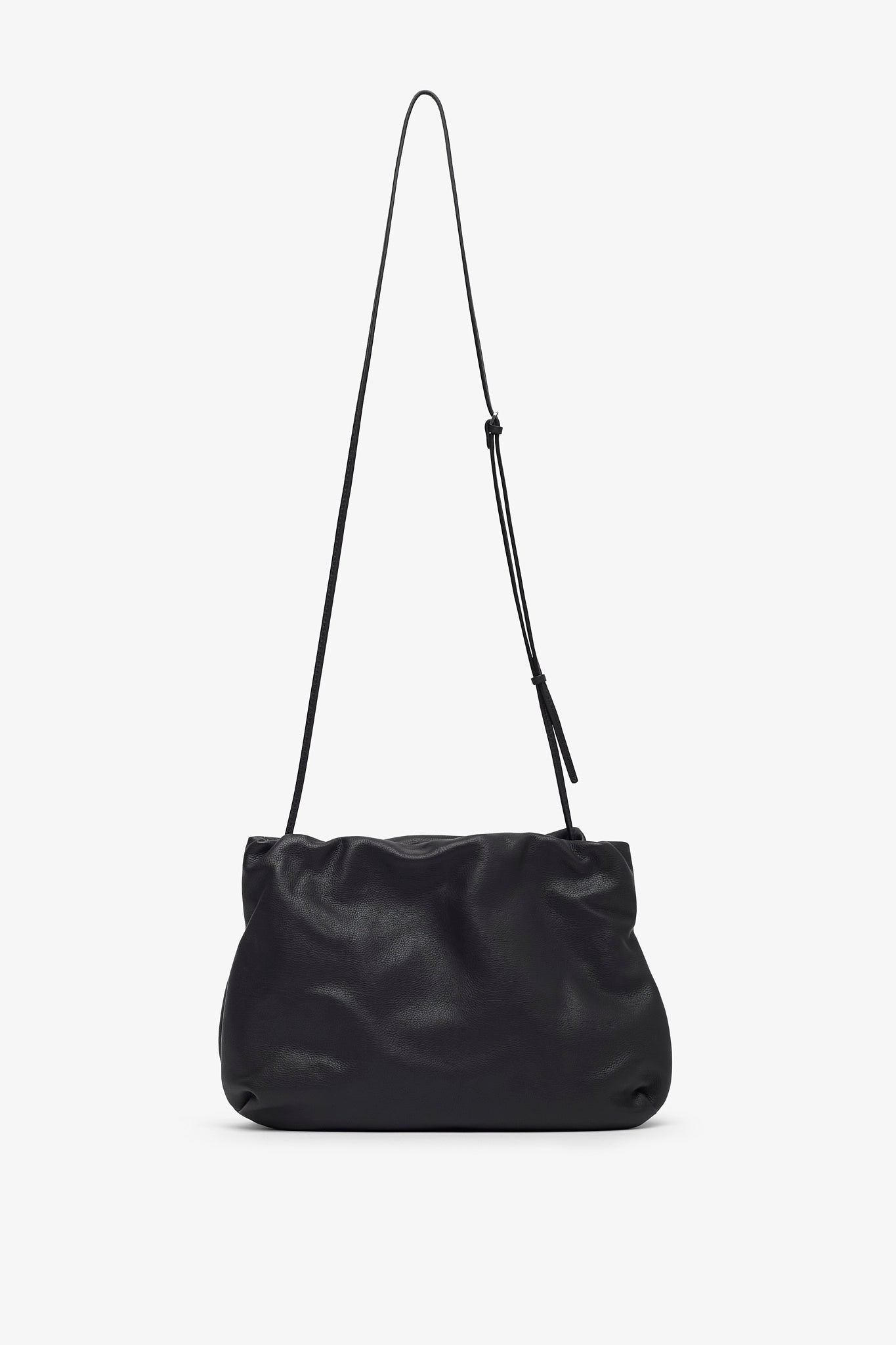 Large Bourse black leather clutch