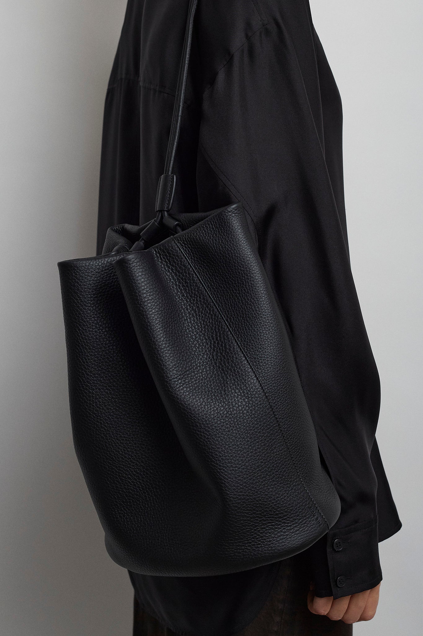 Joe black leather backpack