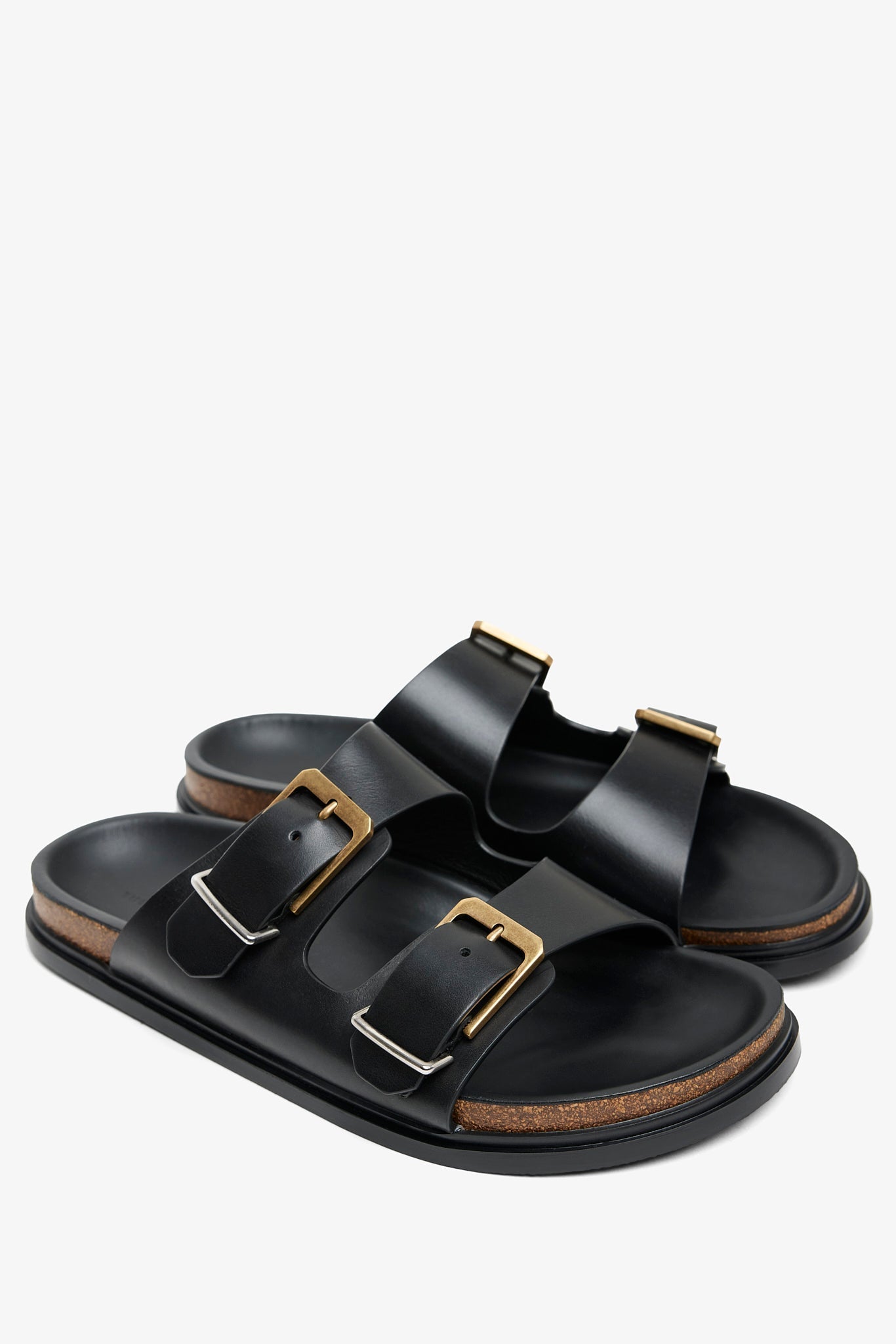 Buckle black slides