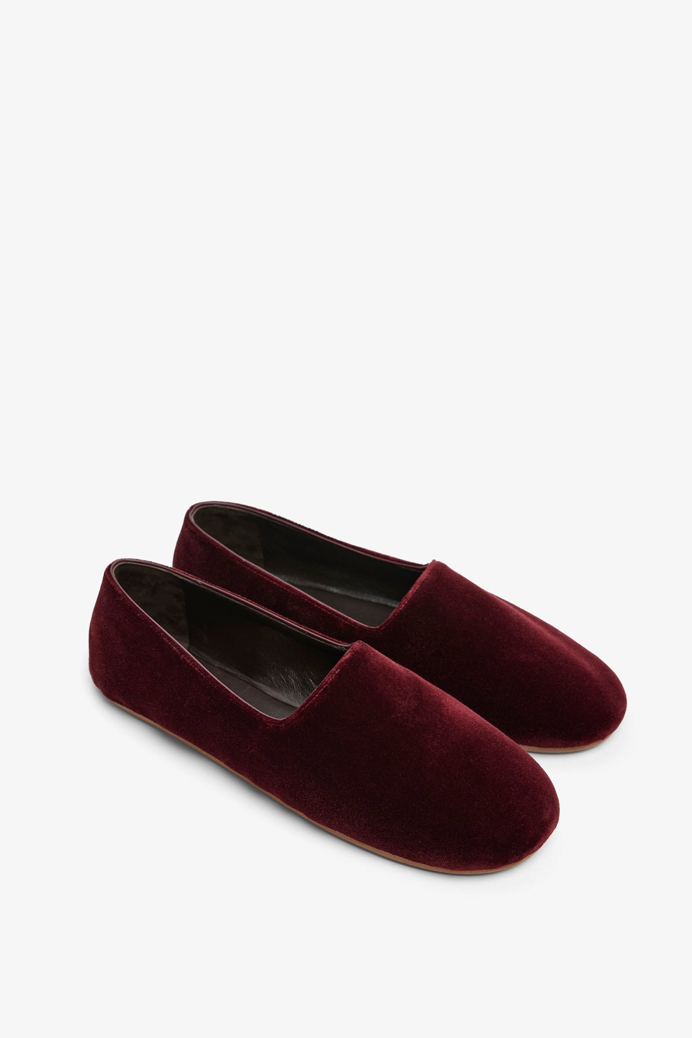 Ponti dark red velvet slippers