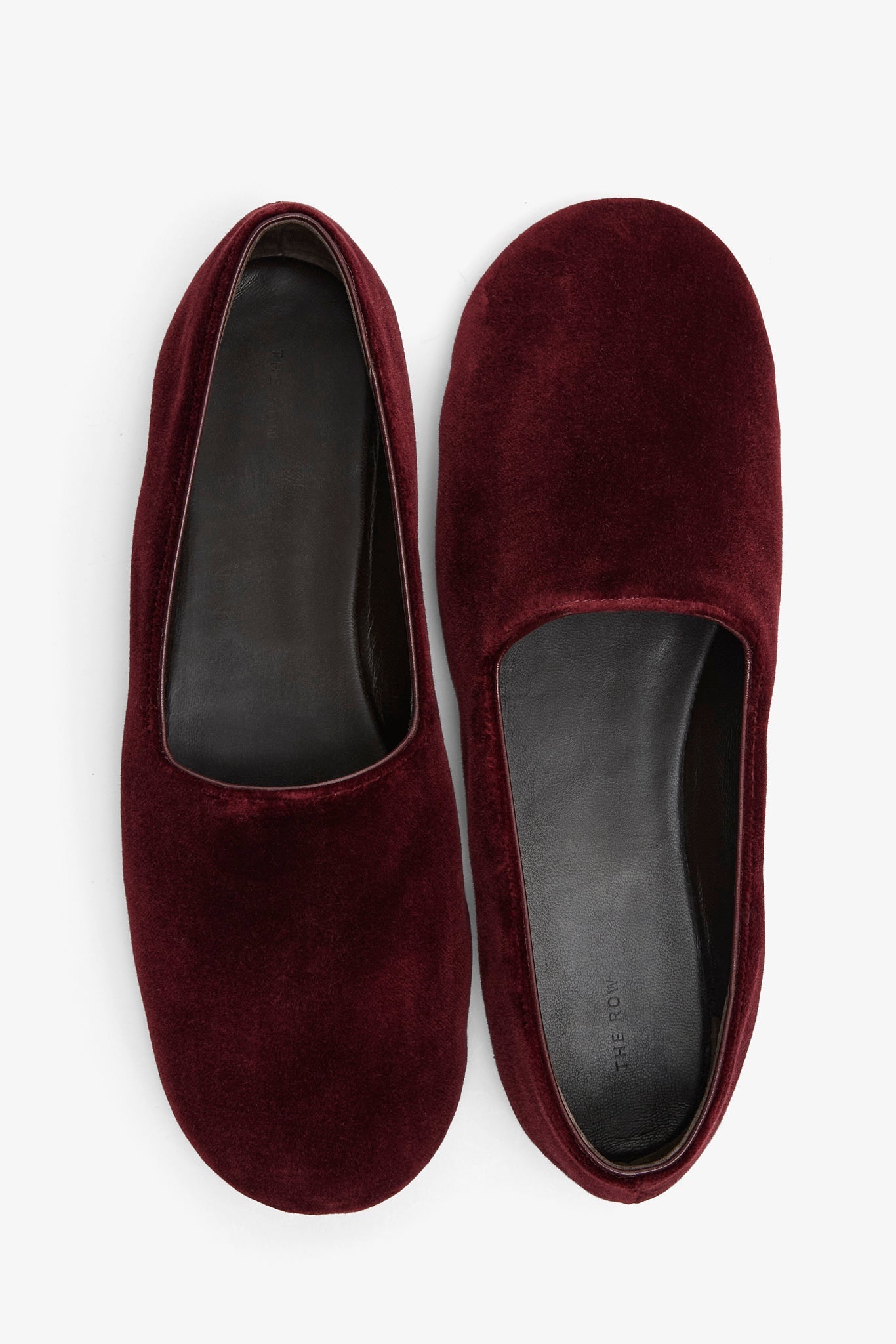 Ponti dark red velvet slippers