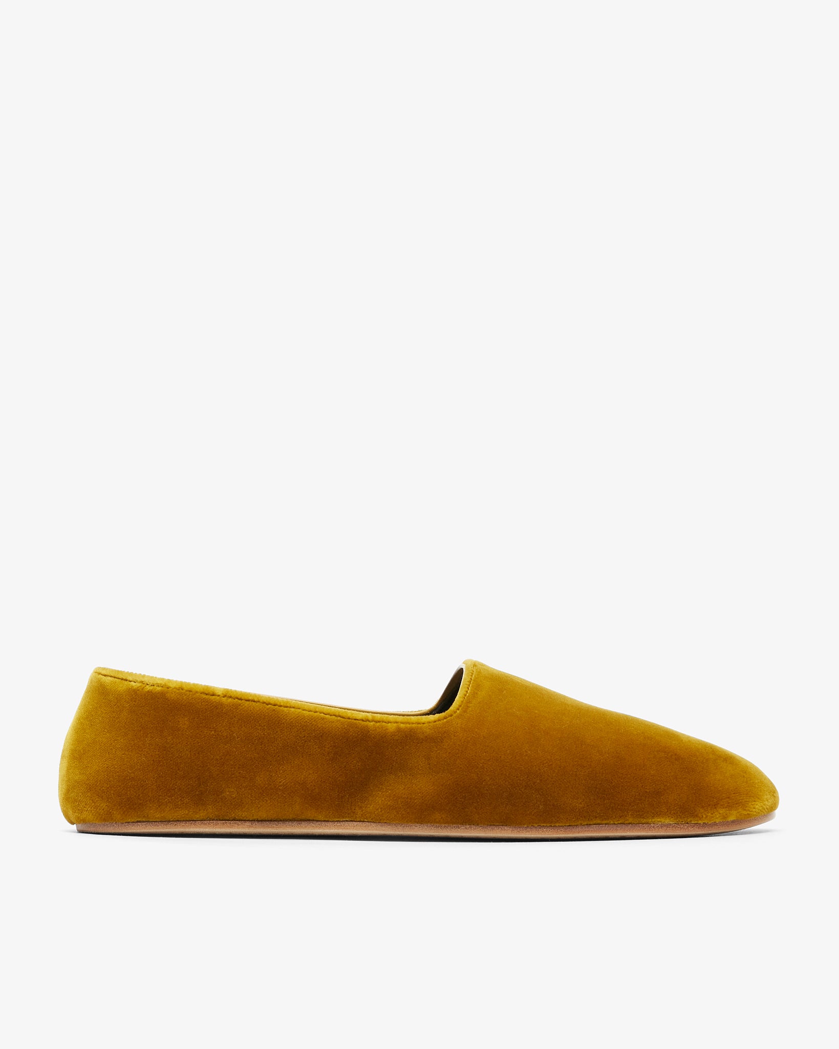 Ponti mustard velvet slippers