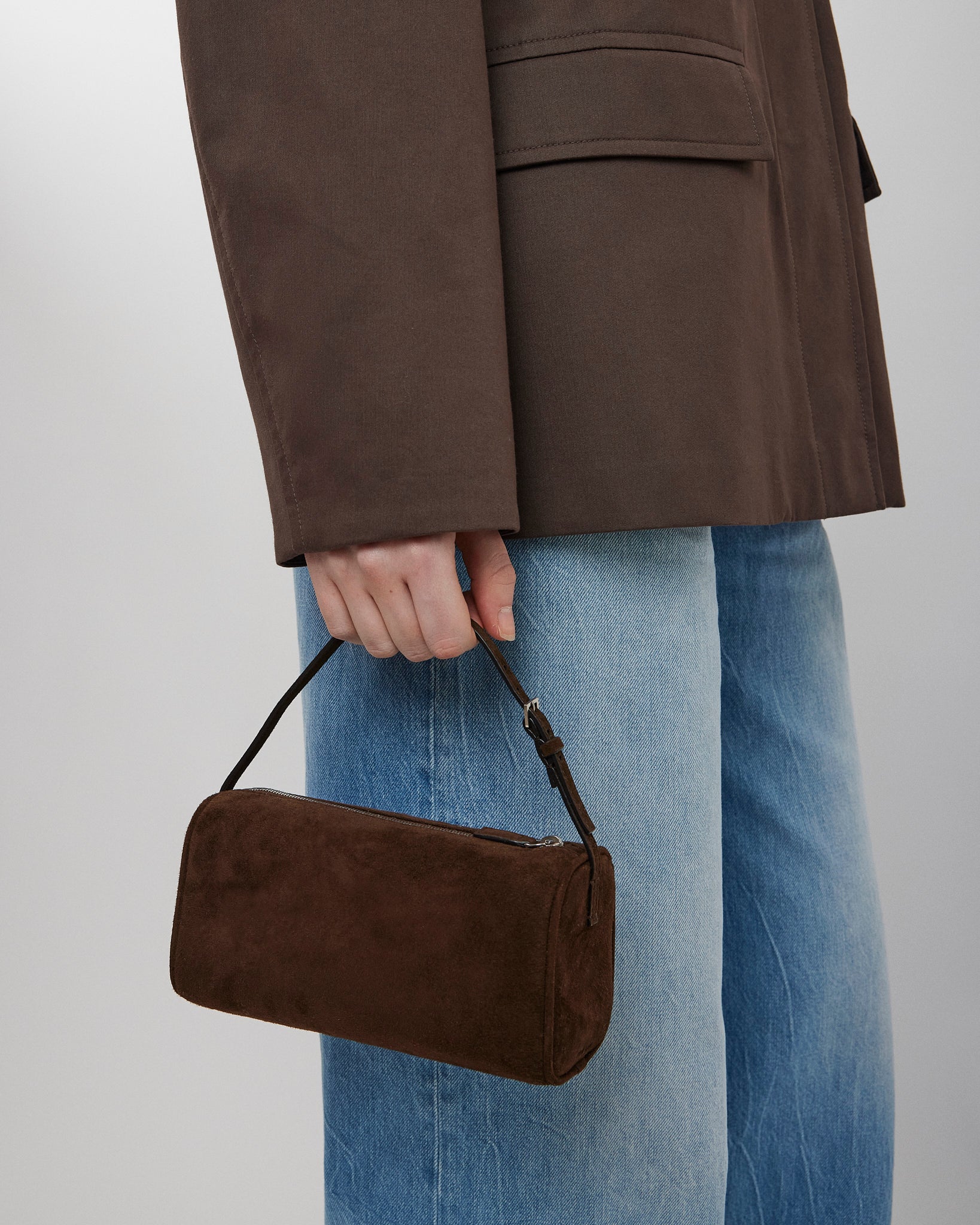 90S dark brown suede bag