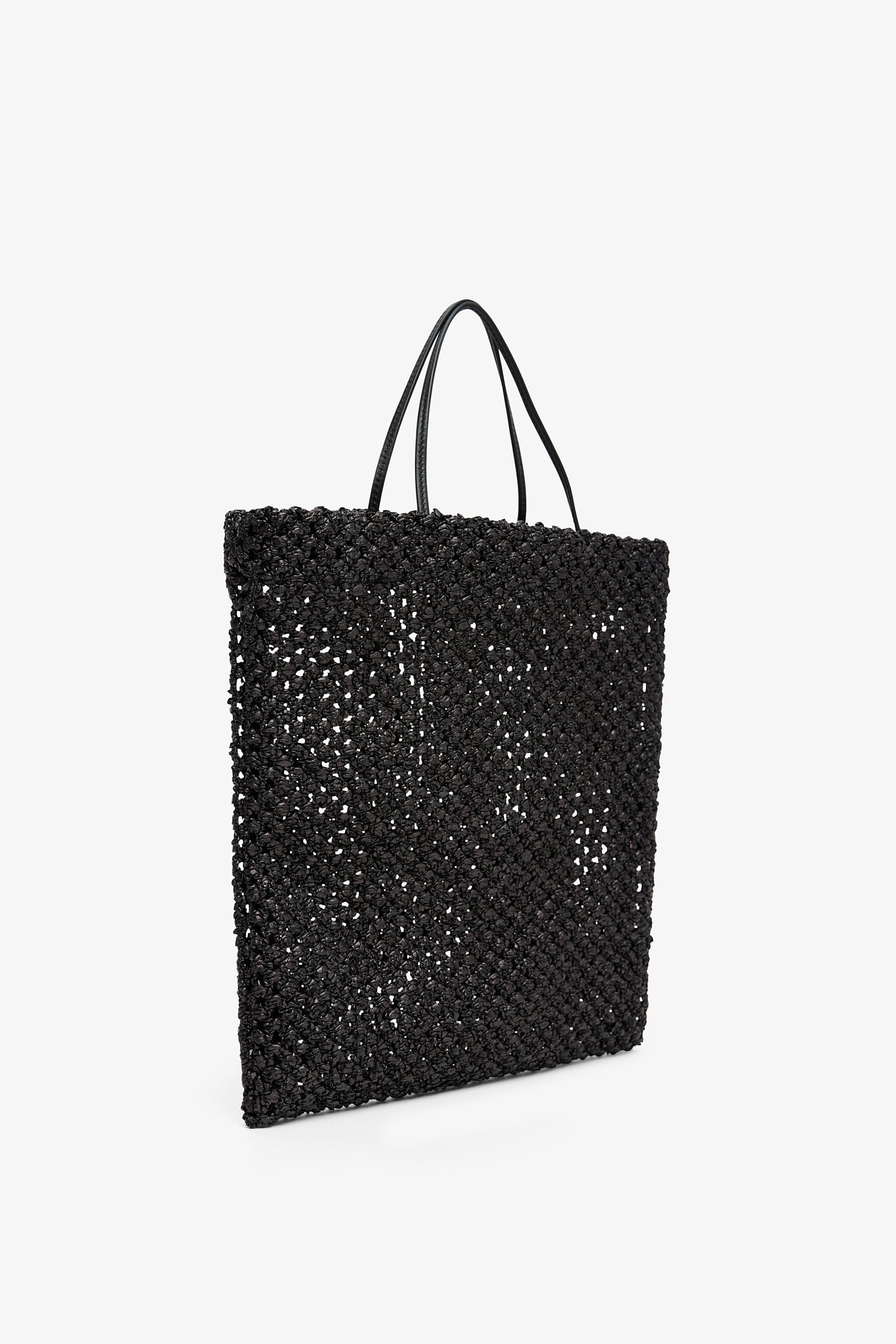 Barn Mini black raffia tote bag