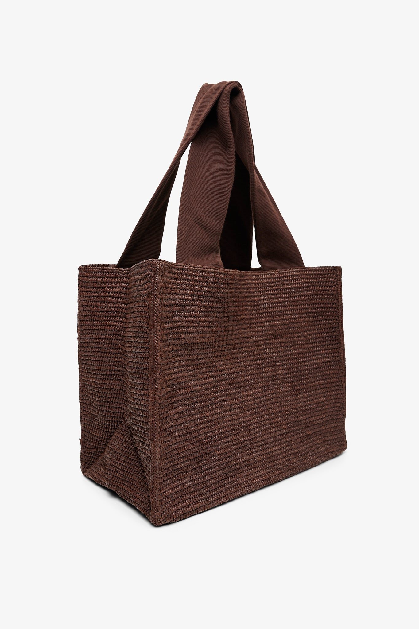 Loretta dark brown raffia bag