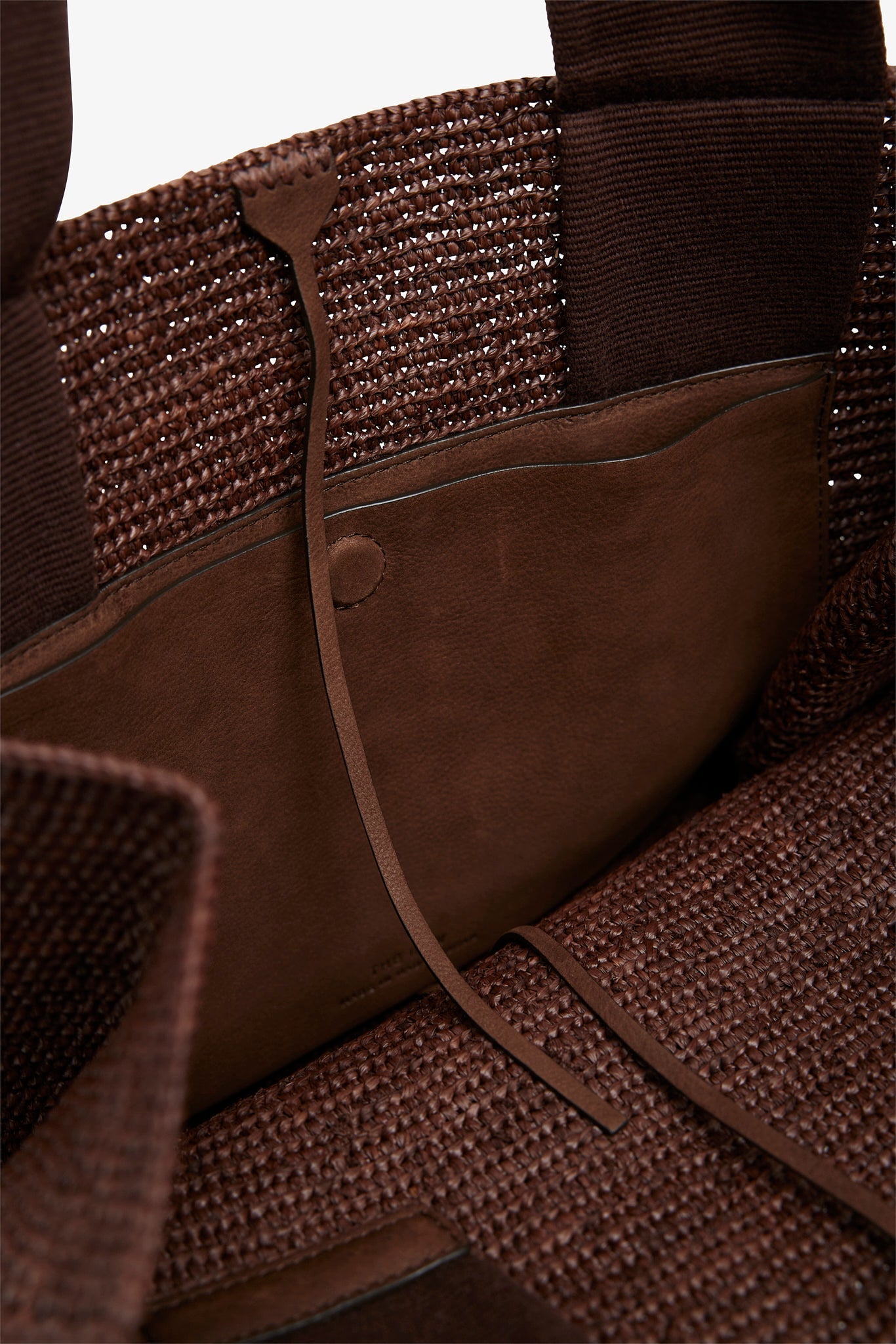 Loretta dark brown raffia bag