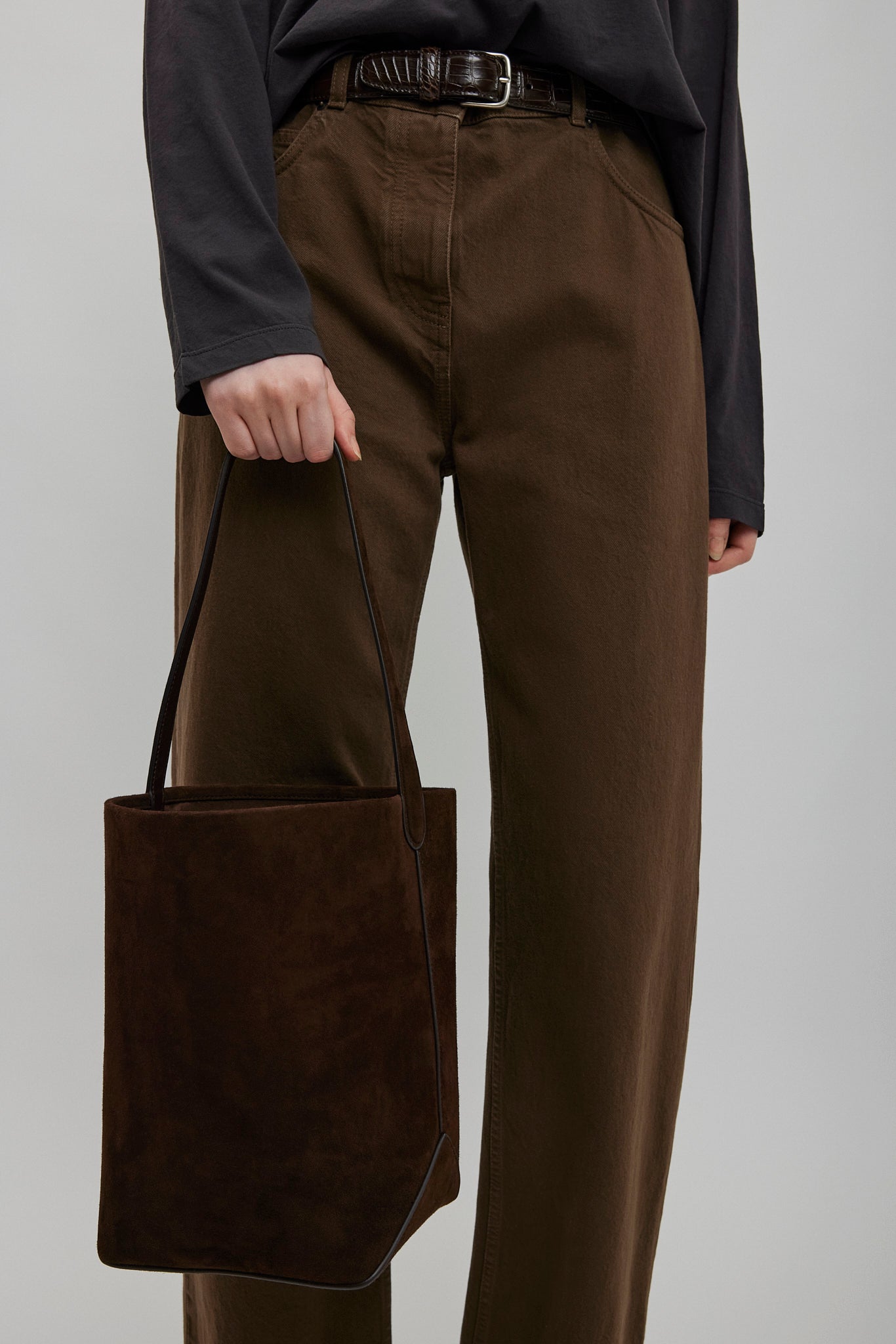 Medium N/S Park dark brown tote bag