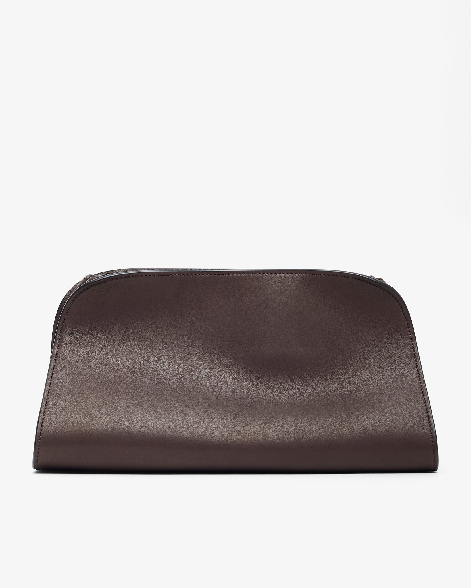 Peggy grey leather clutch