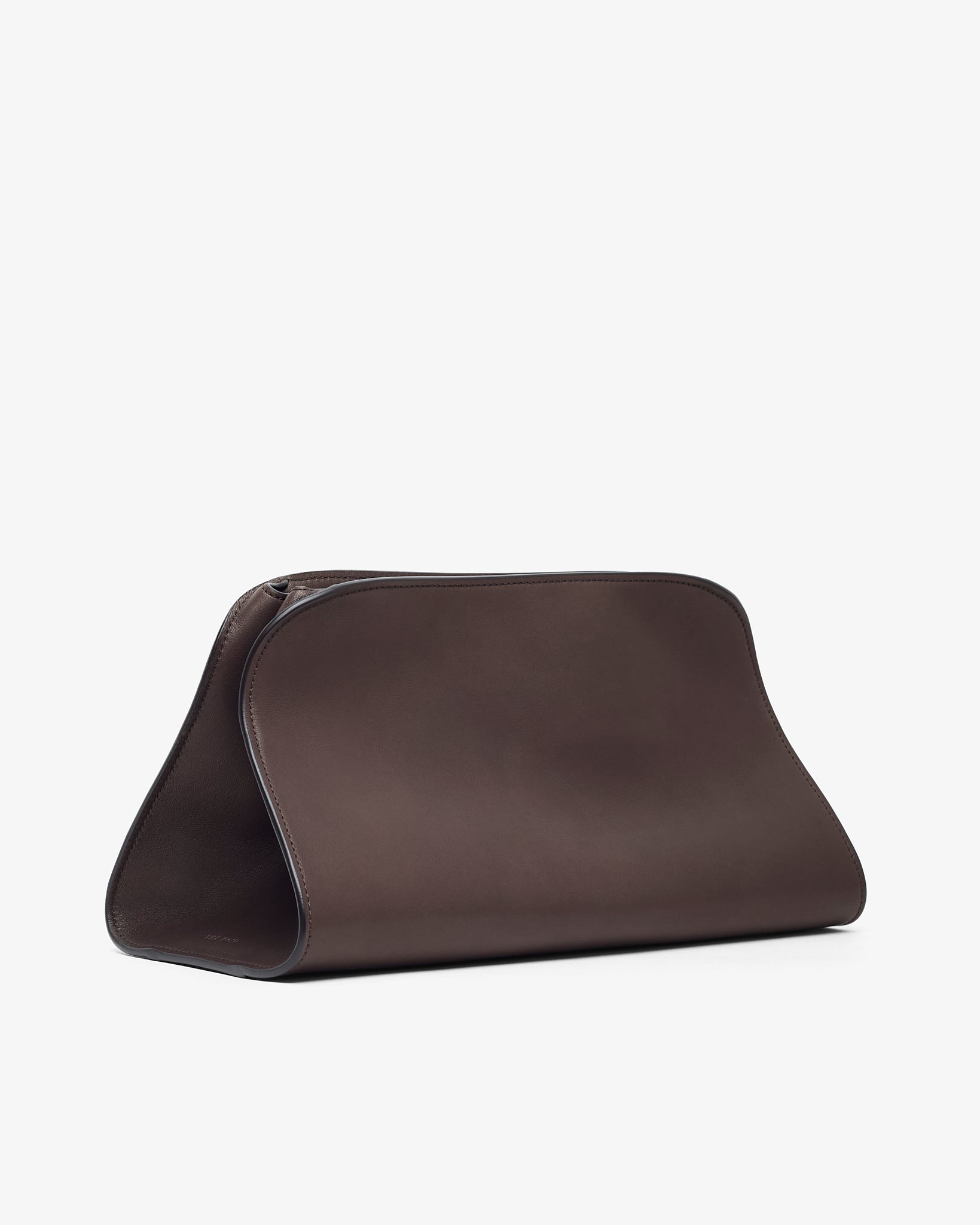 Peggy grey leather clutch