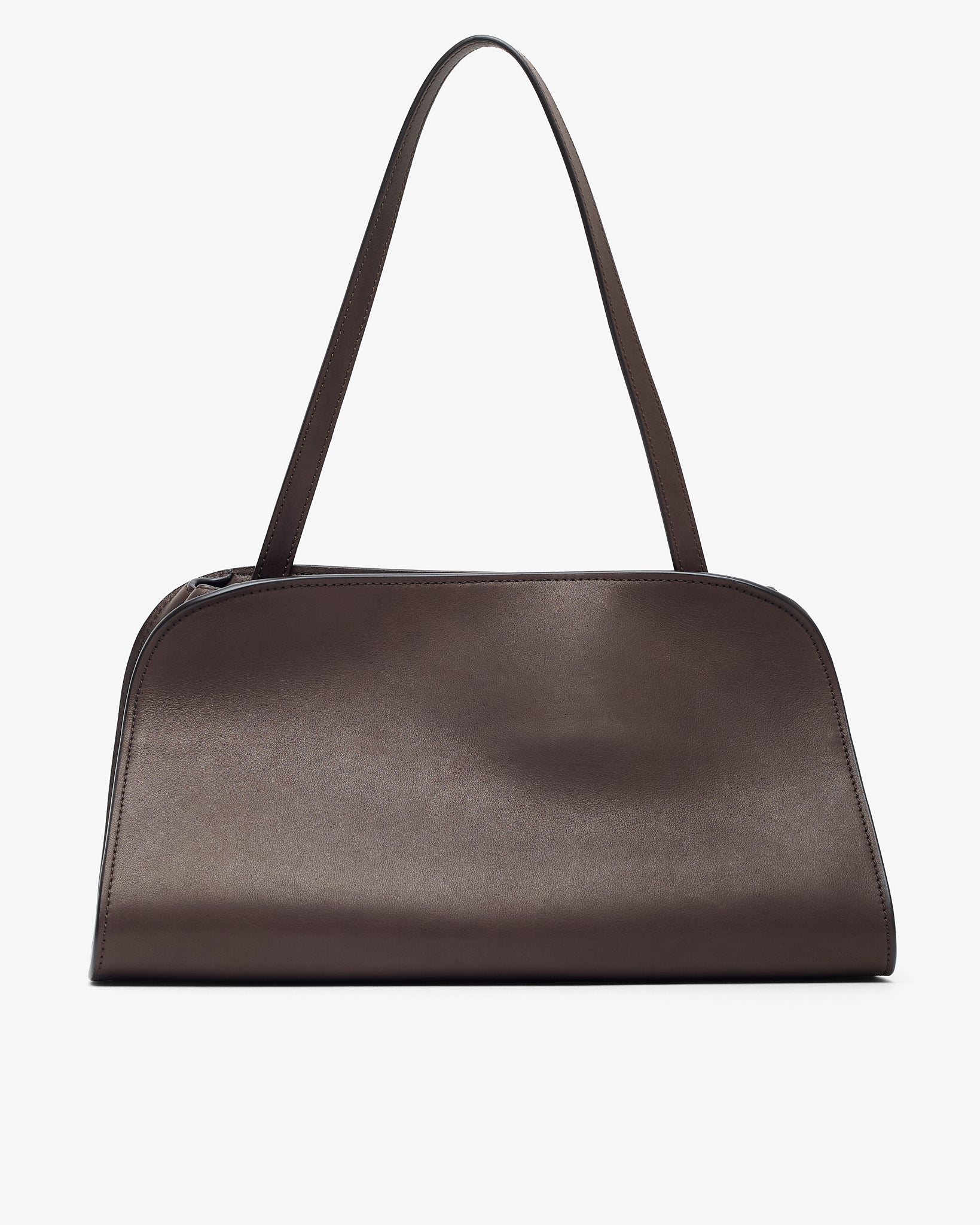 Peggy grey leather clutch