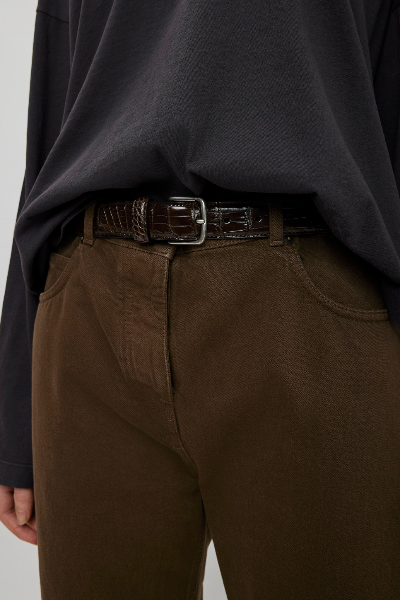Classic brown leather belt