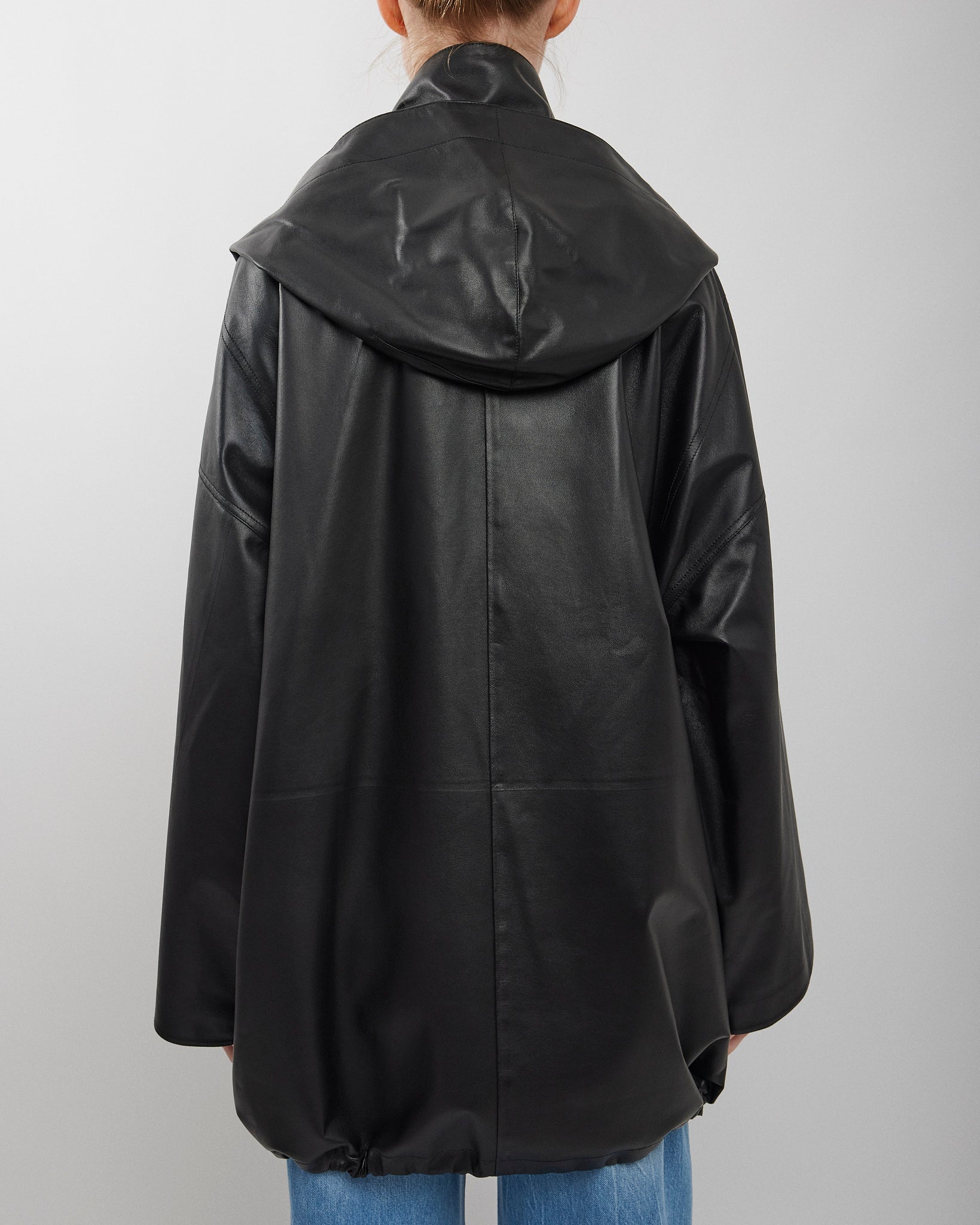 Cassandre black leather coat
