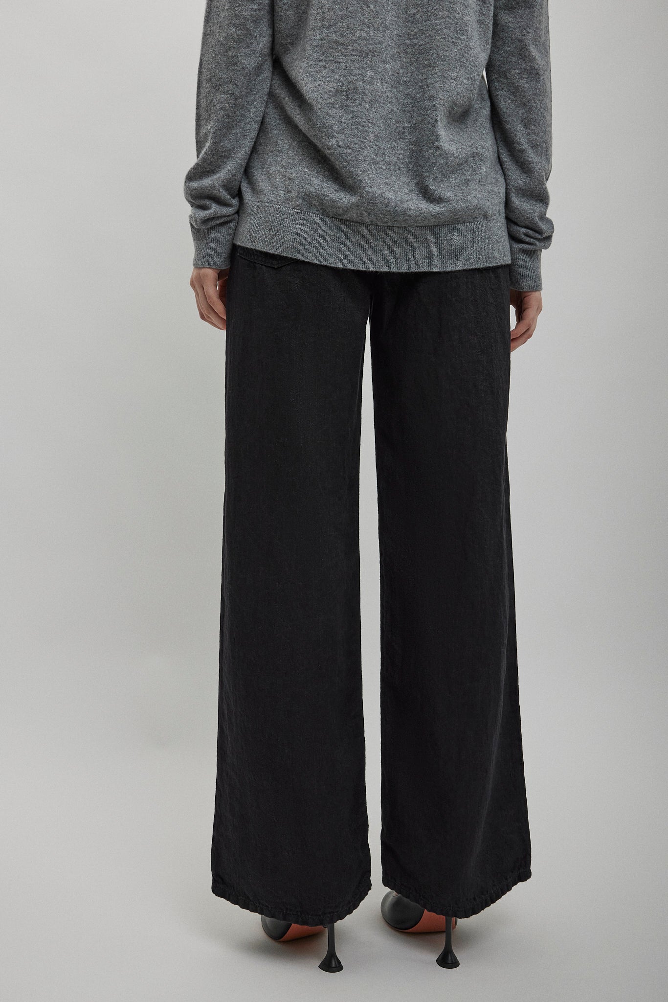 Eglitta black linen wide-leg pants