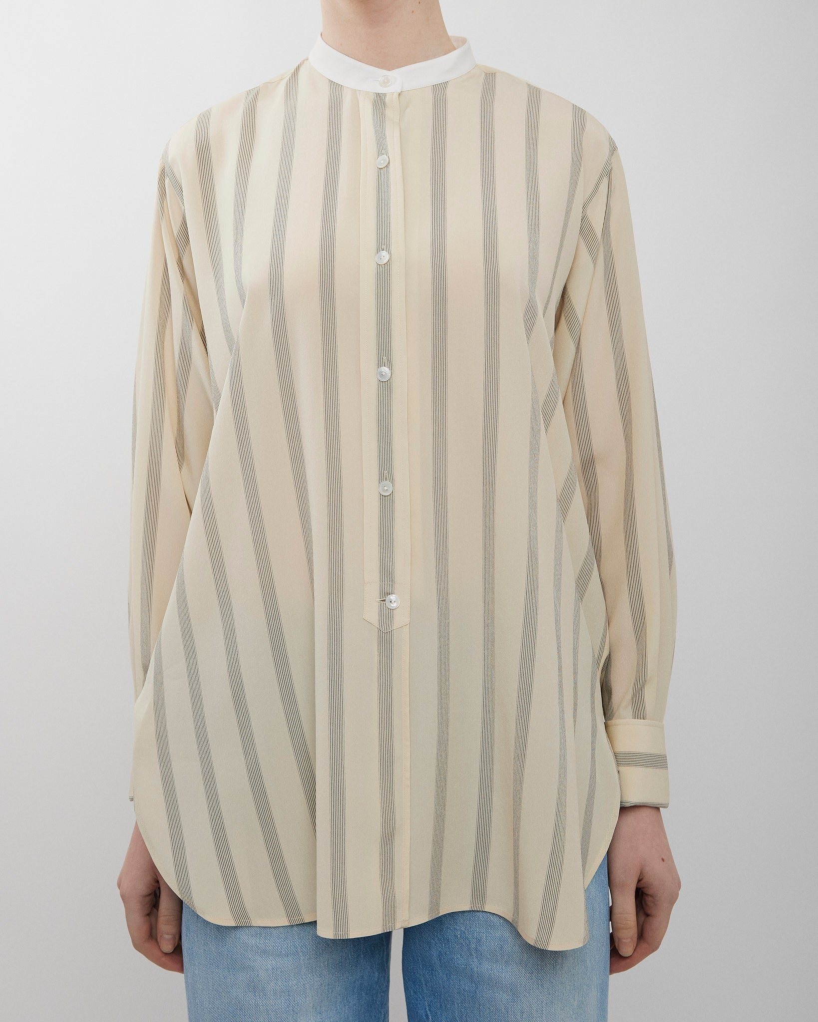 Falco white and black striped shirt