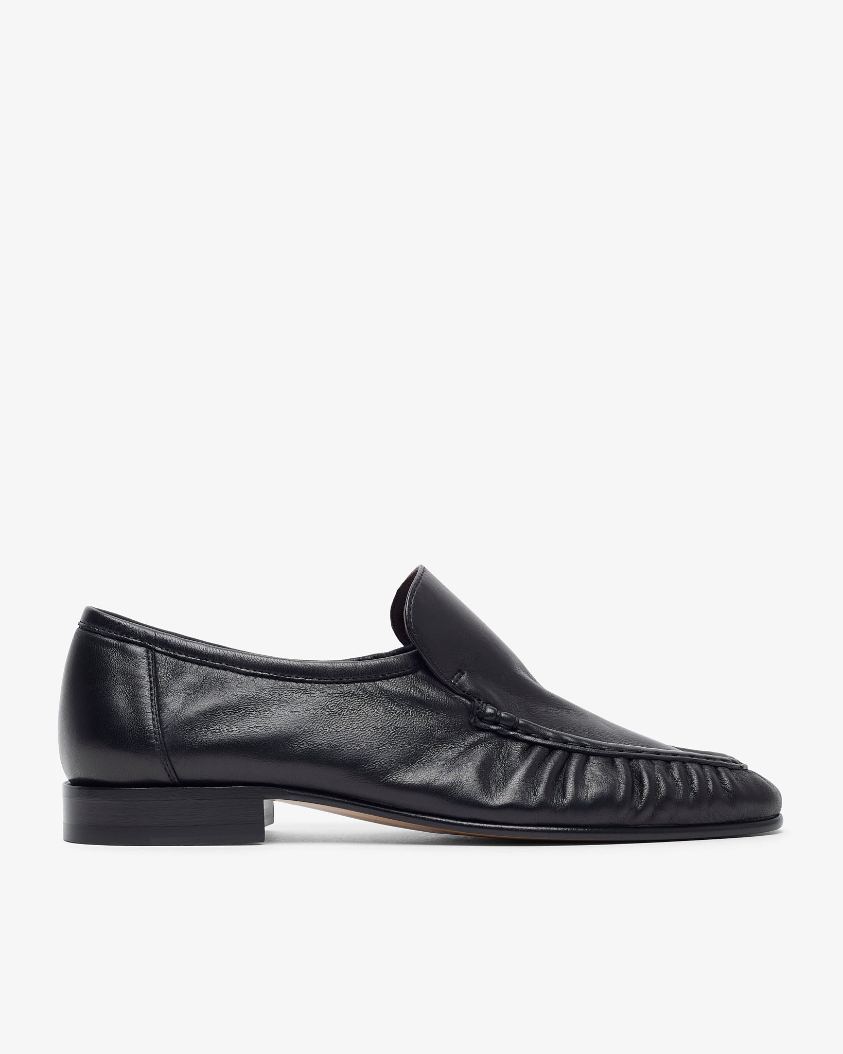 Soft mocassin two black flats