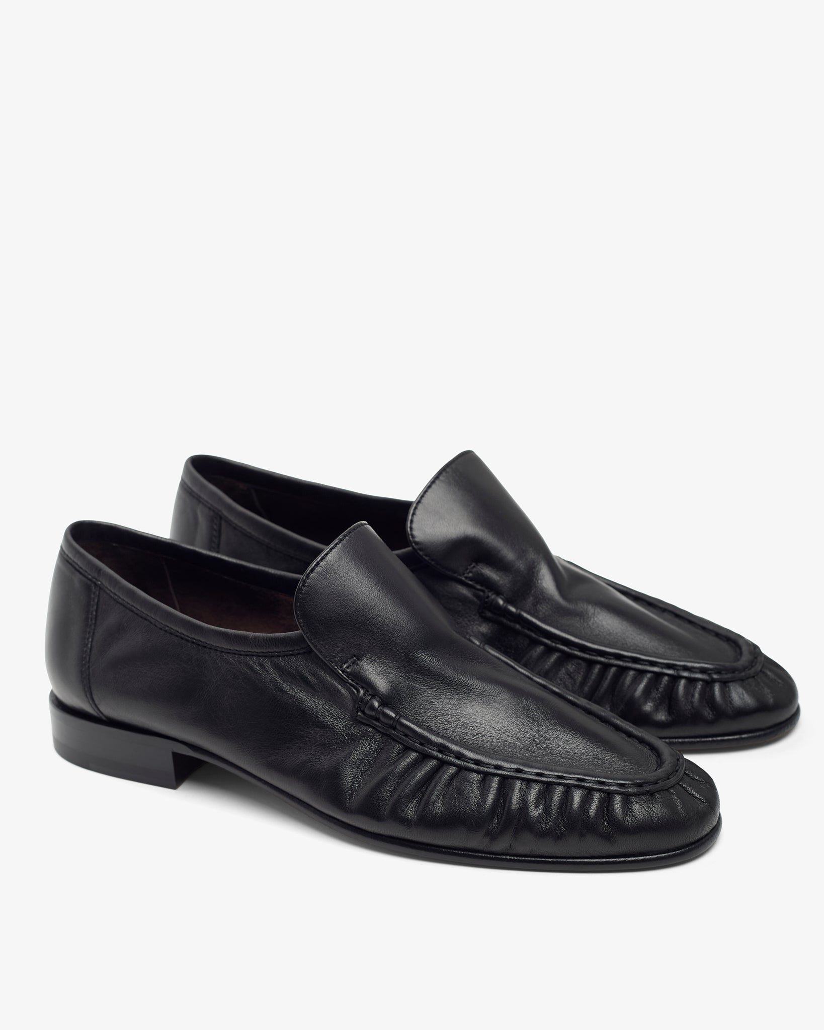 Soft mocassin two black flats