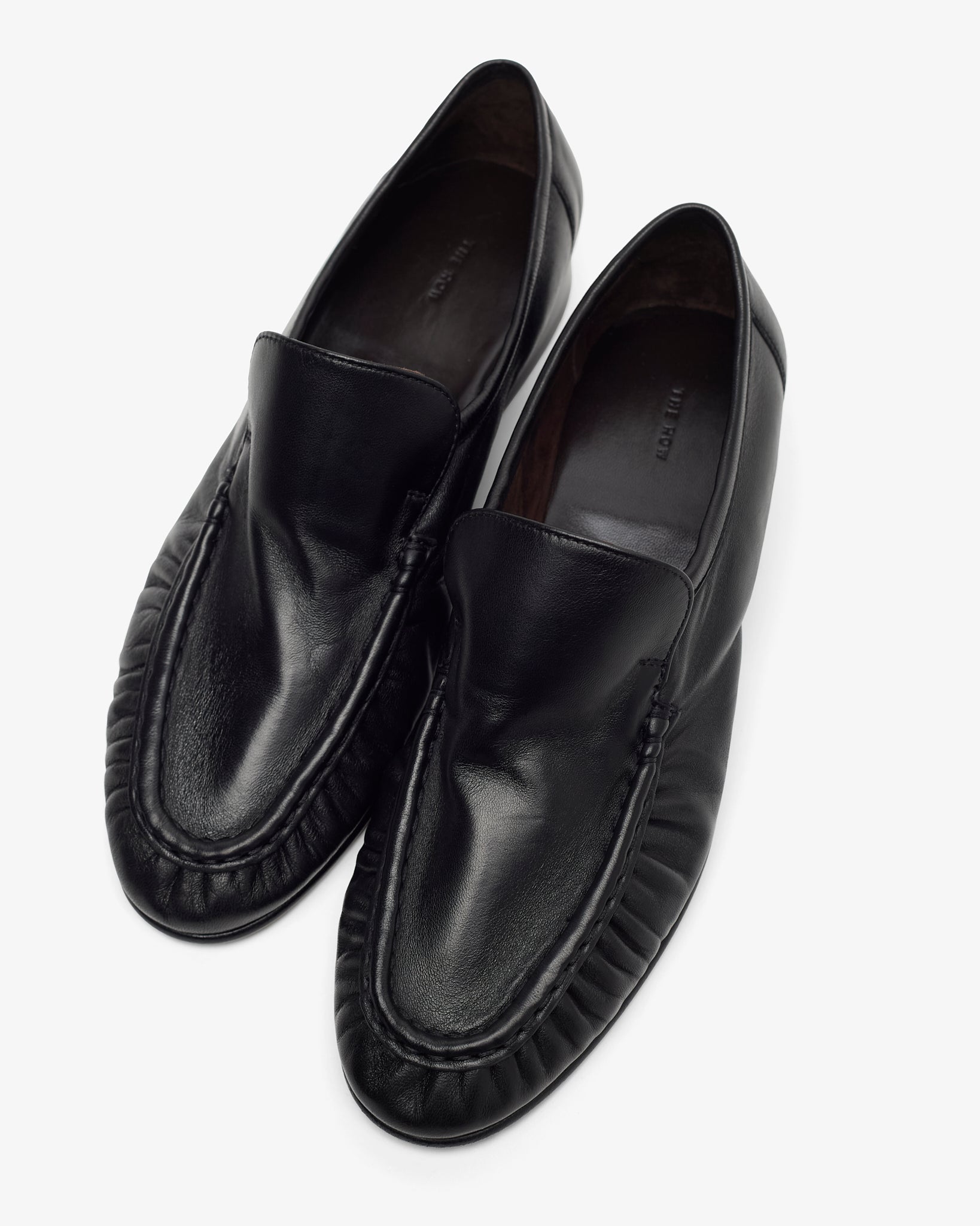 Soft mocassin two black flats