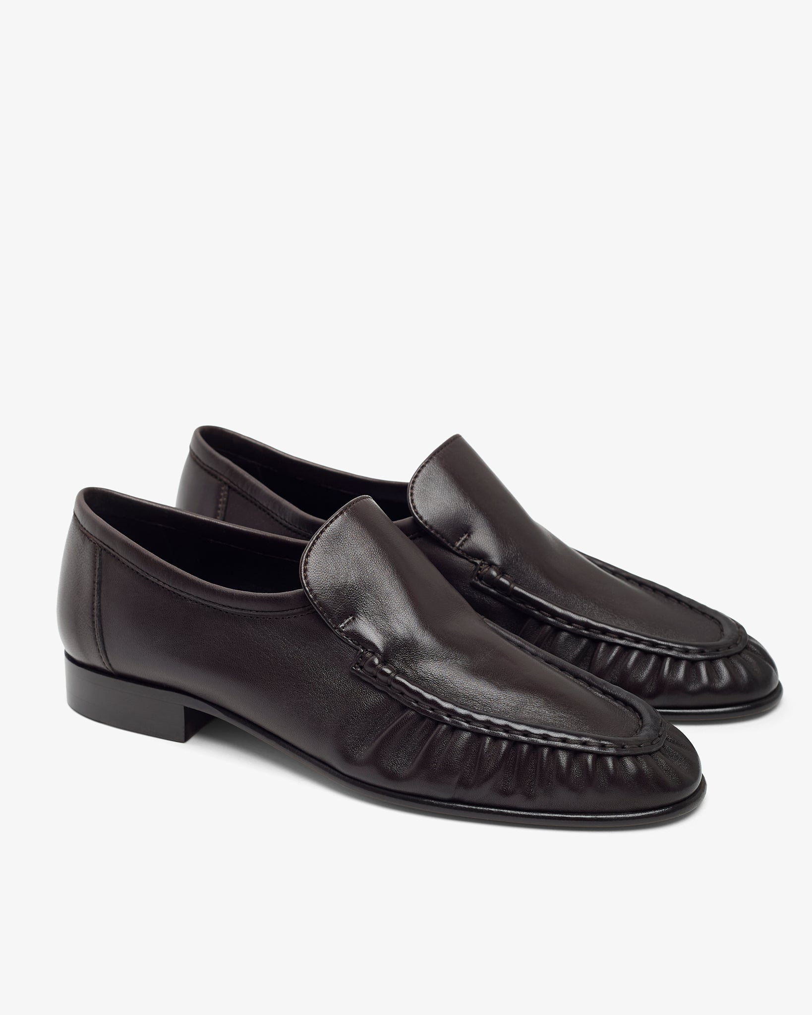 Soft mocassin two brown flats