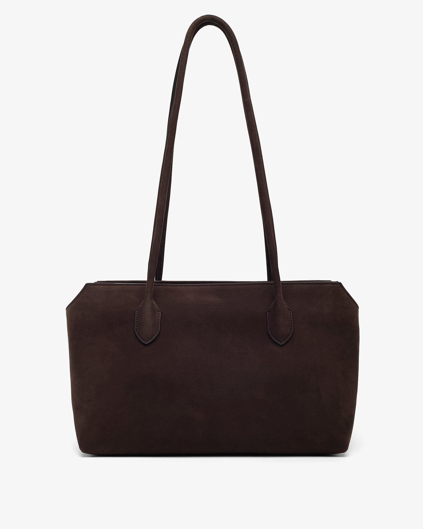 Terrasse ebony brown suede bag