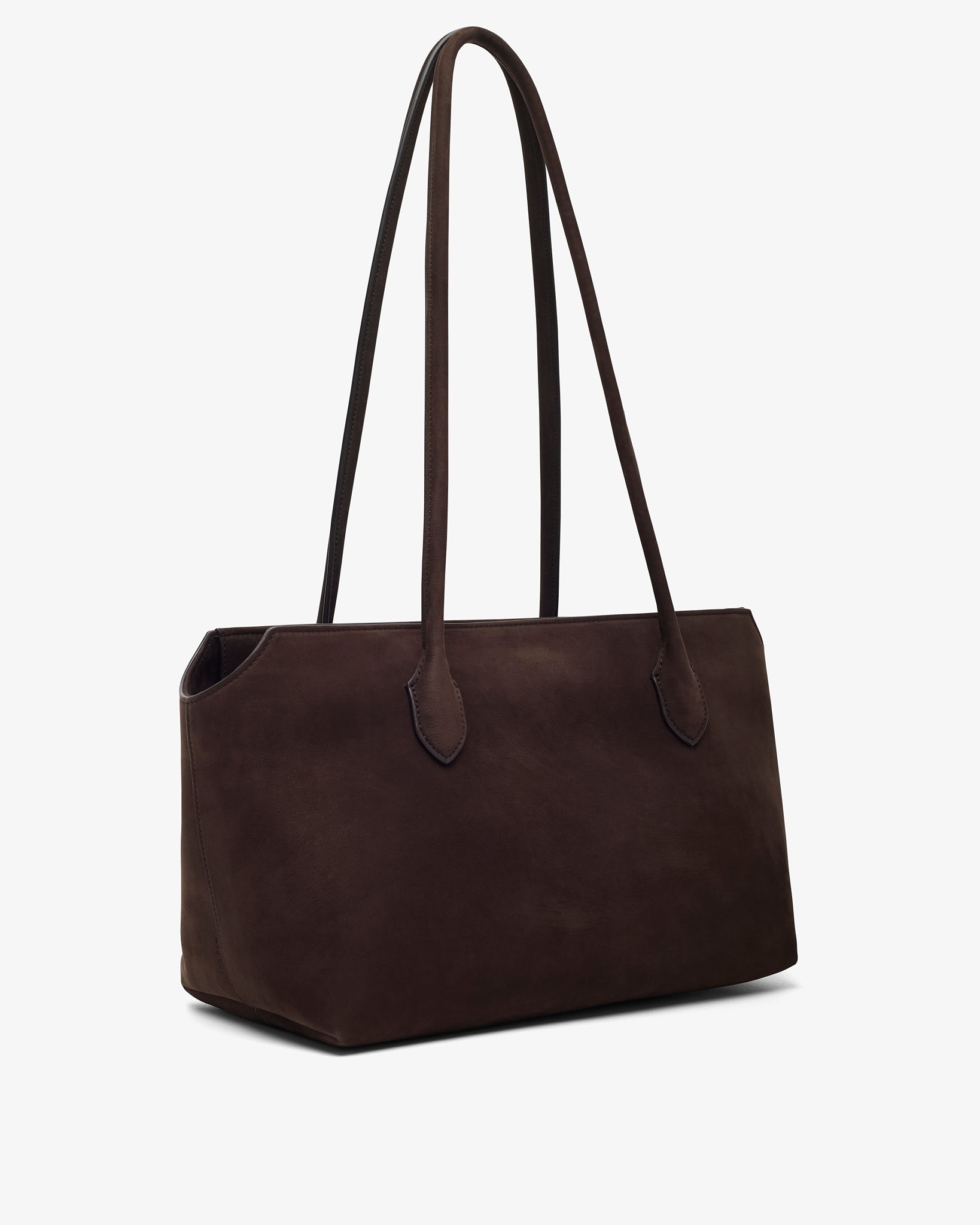 Terrasse ebony brown suede bag