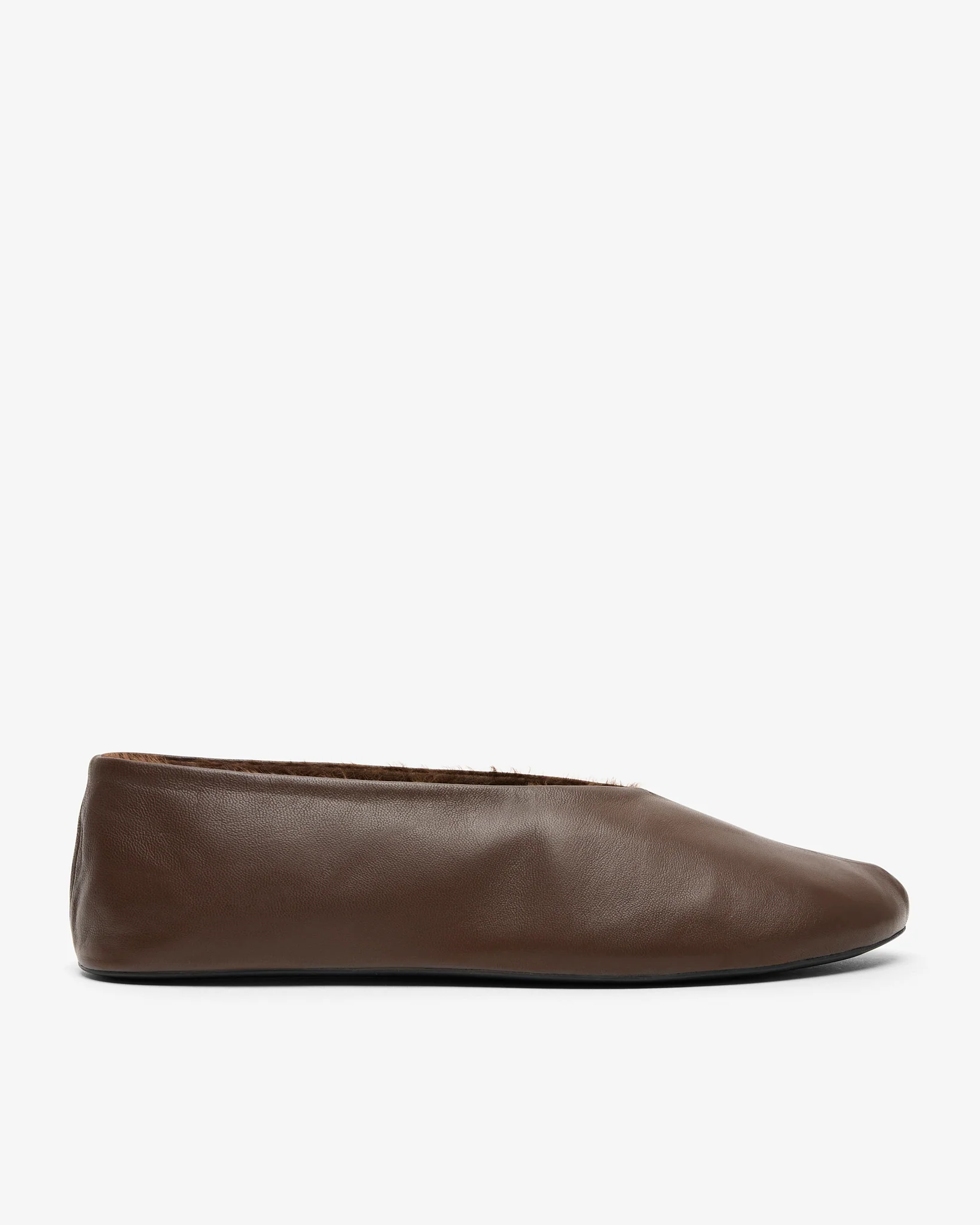 Stella medium brown shearling ballet flats
