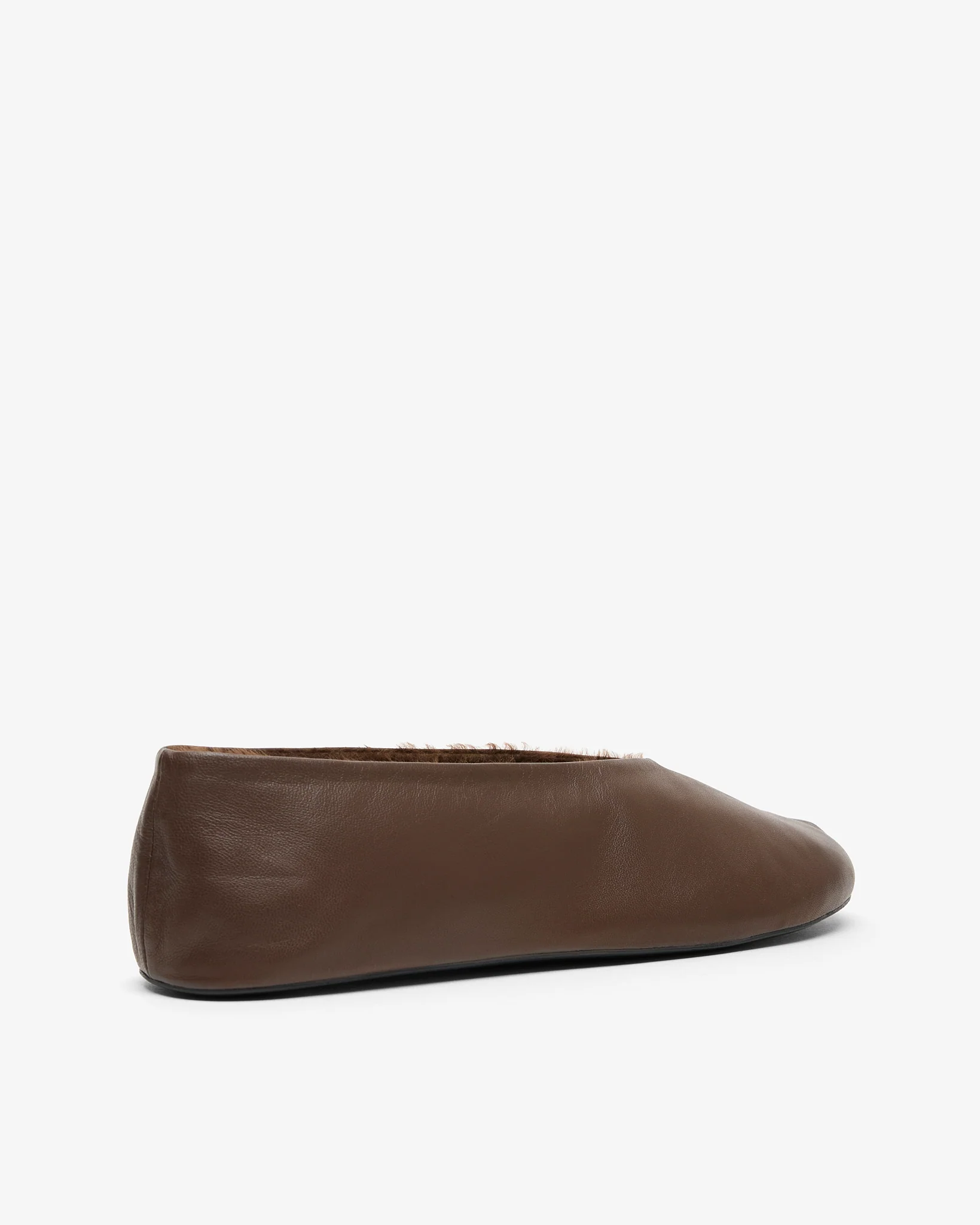 Stella medium brown shearling ballet flats