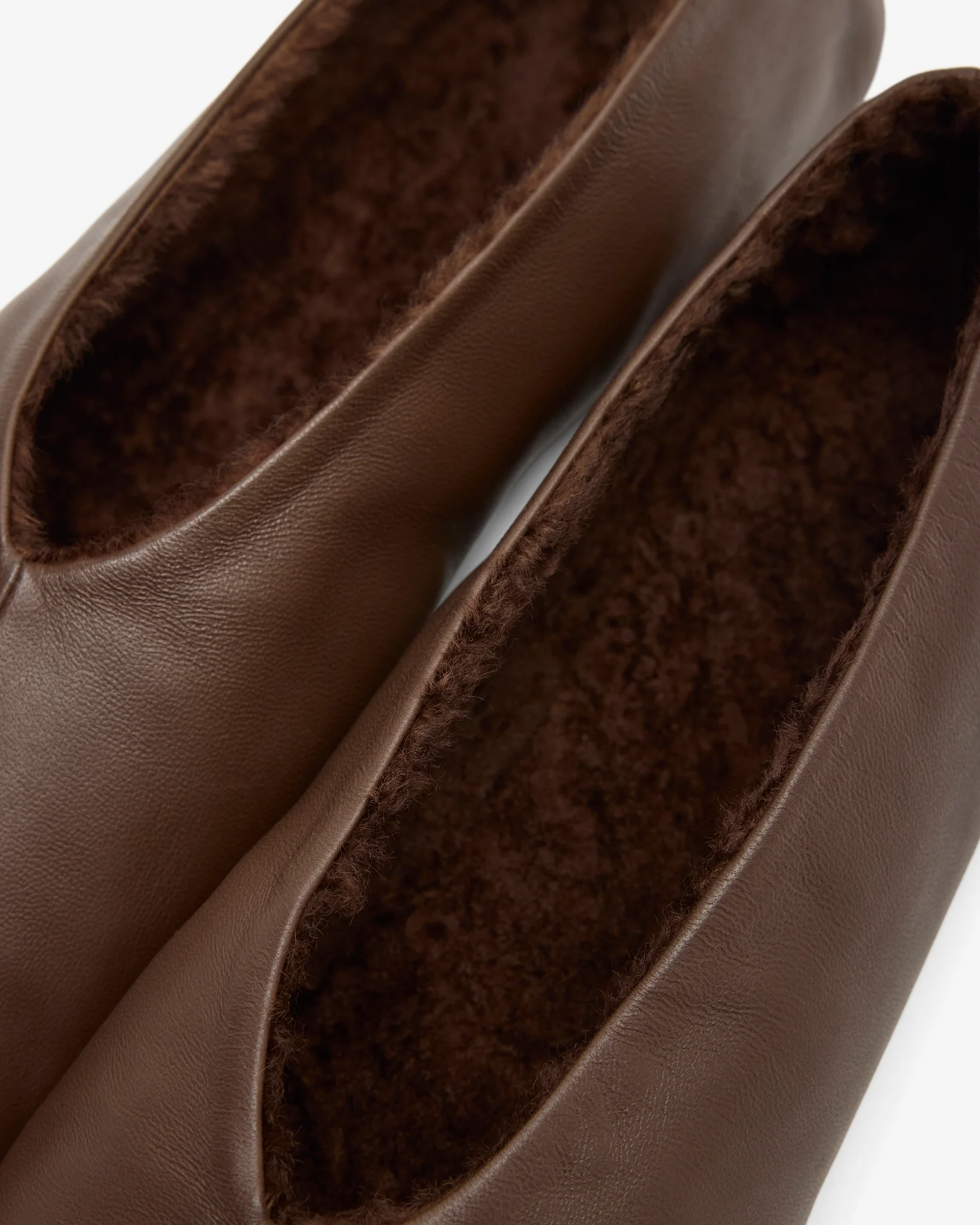 Stella medium brown shearling ballet flats