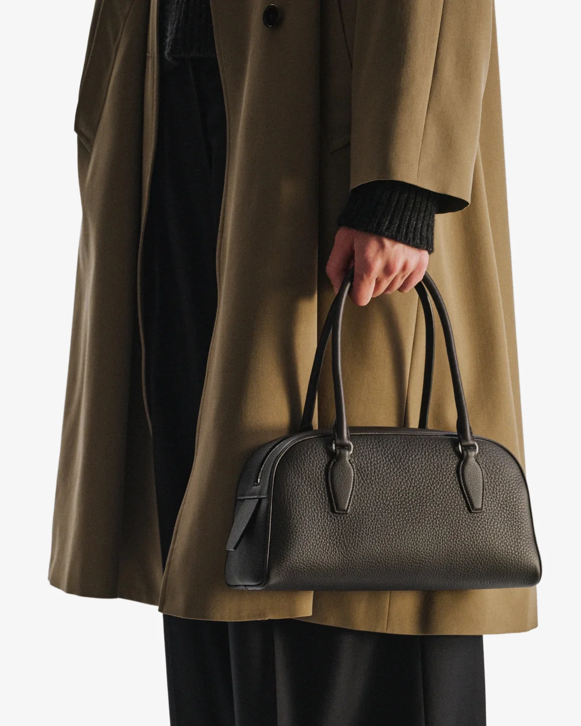 Small E/W India walnut brown bag