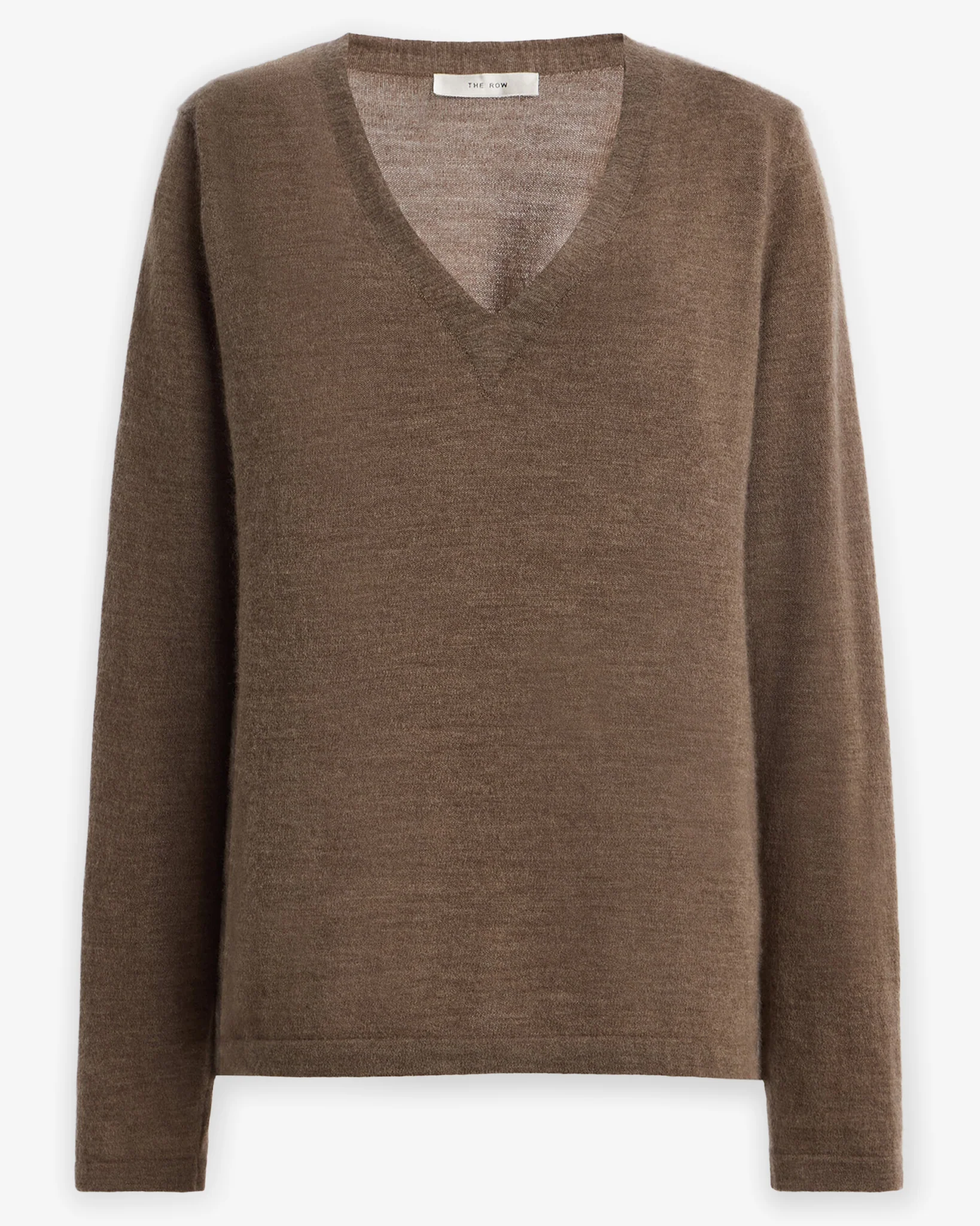 Poesis taupe cashmere v-neck sweater