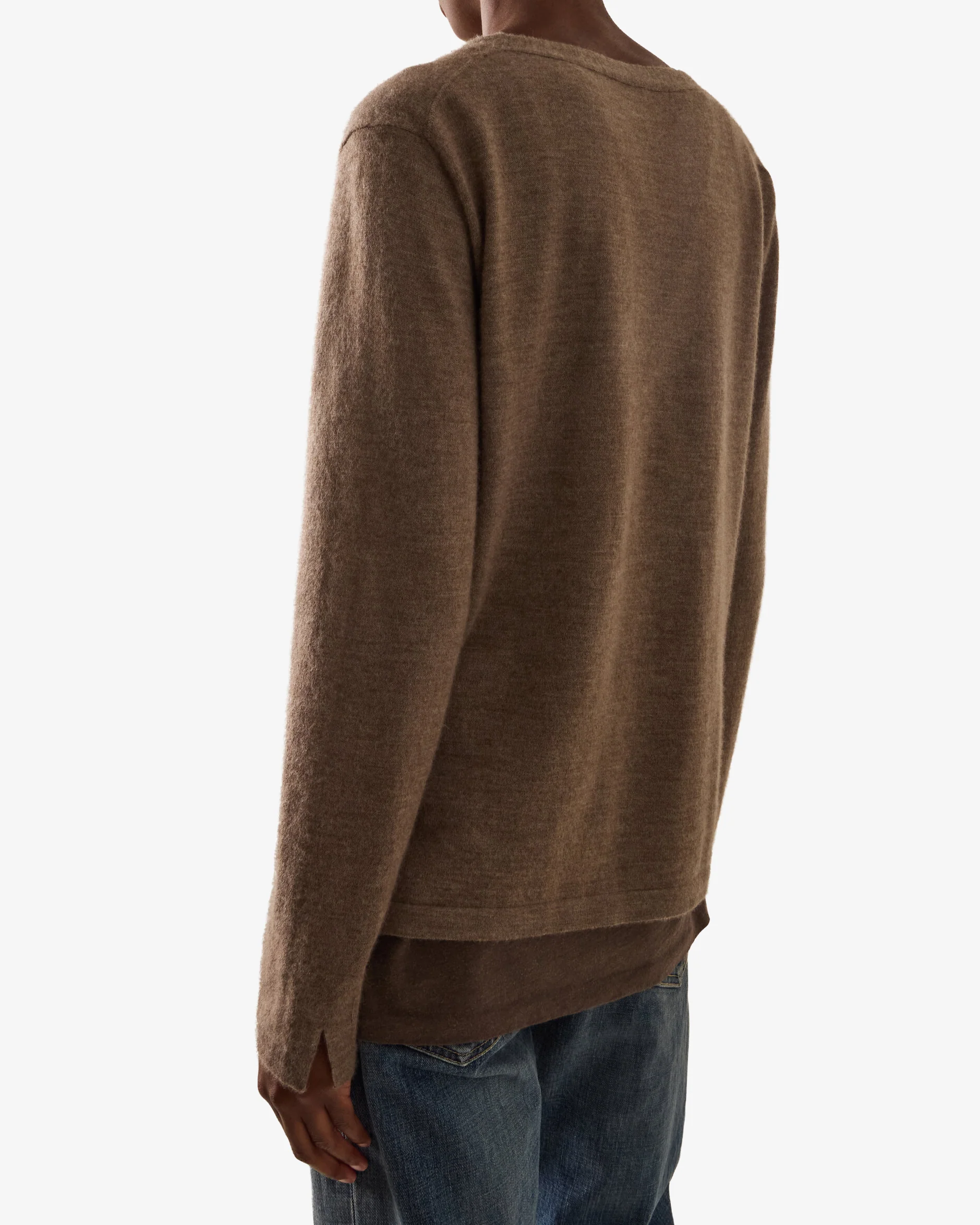 Poesis taupe cashmere v-neck sweater