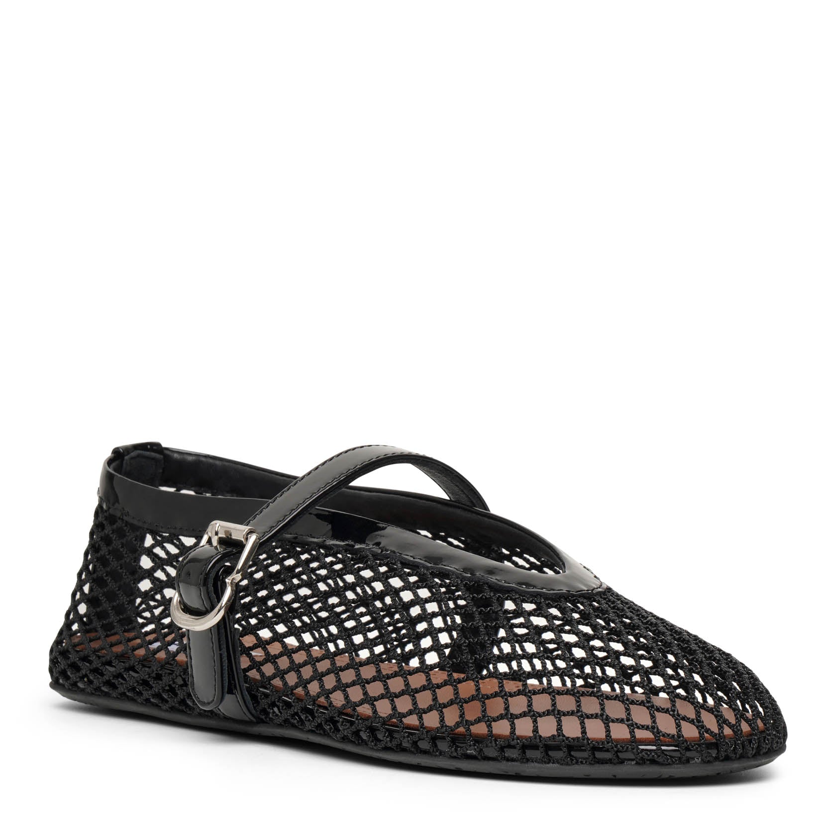Black mesh ballet flats