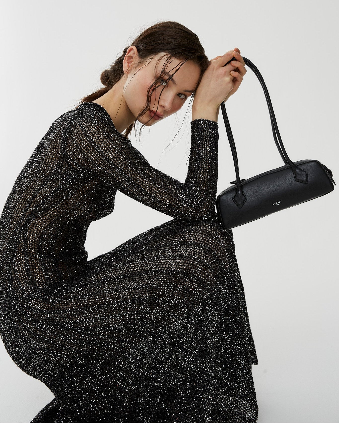 Le Teckel Small black leather bag