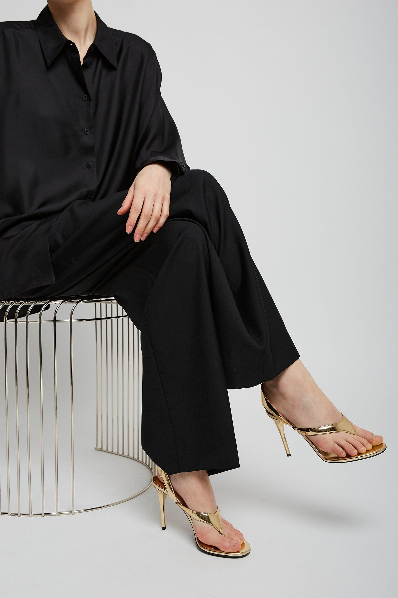 Infradito 90 gold leather sandals