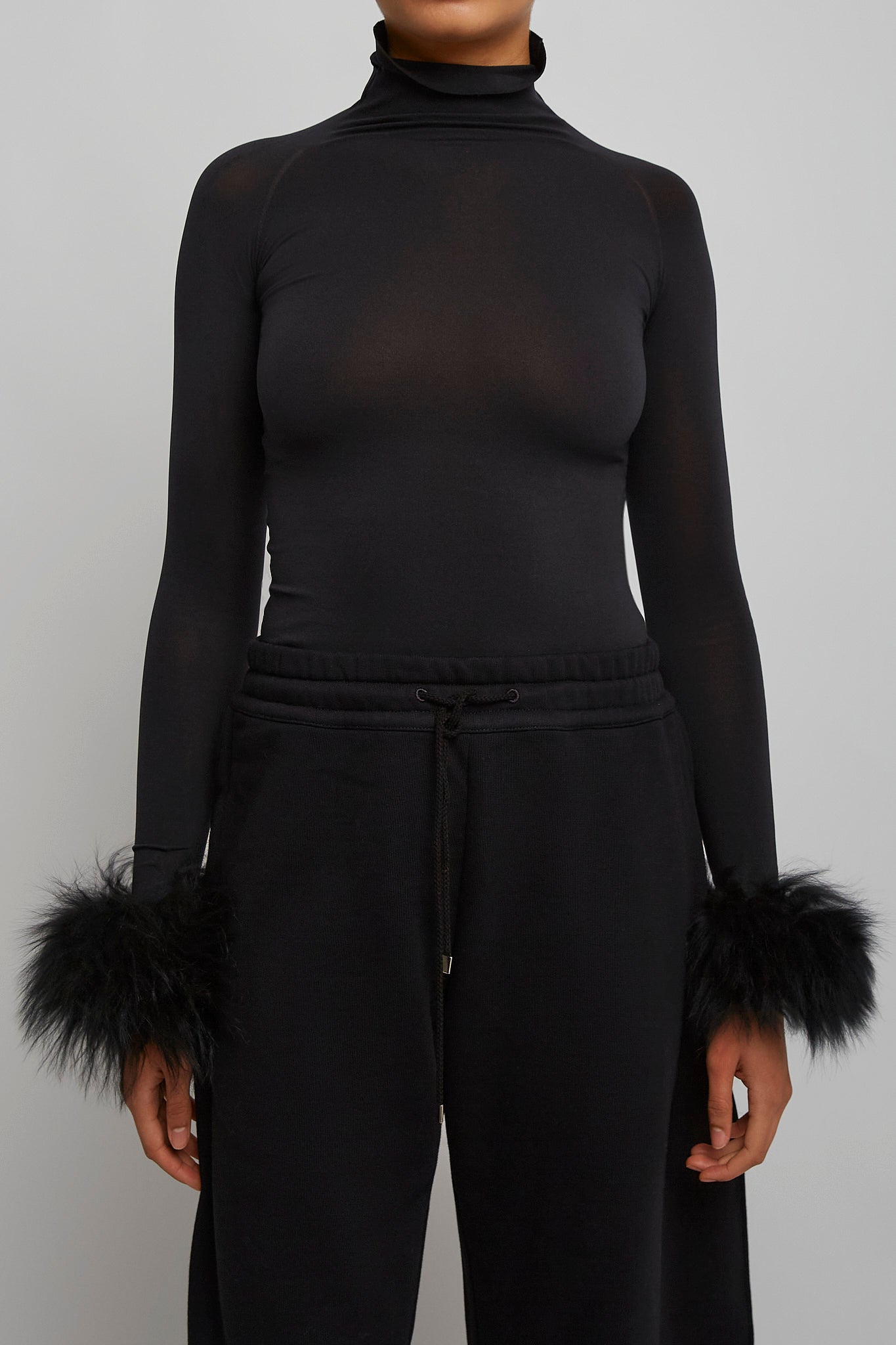 Alaia black knitted cuff body