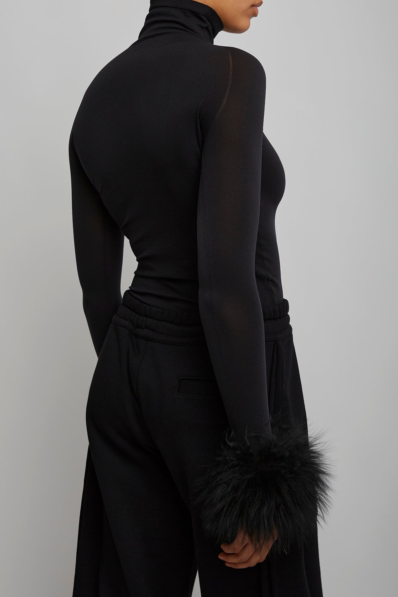 Alaia black knitted cuff body
