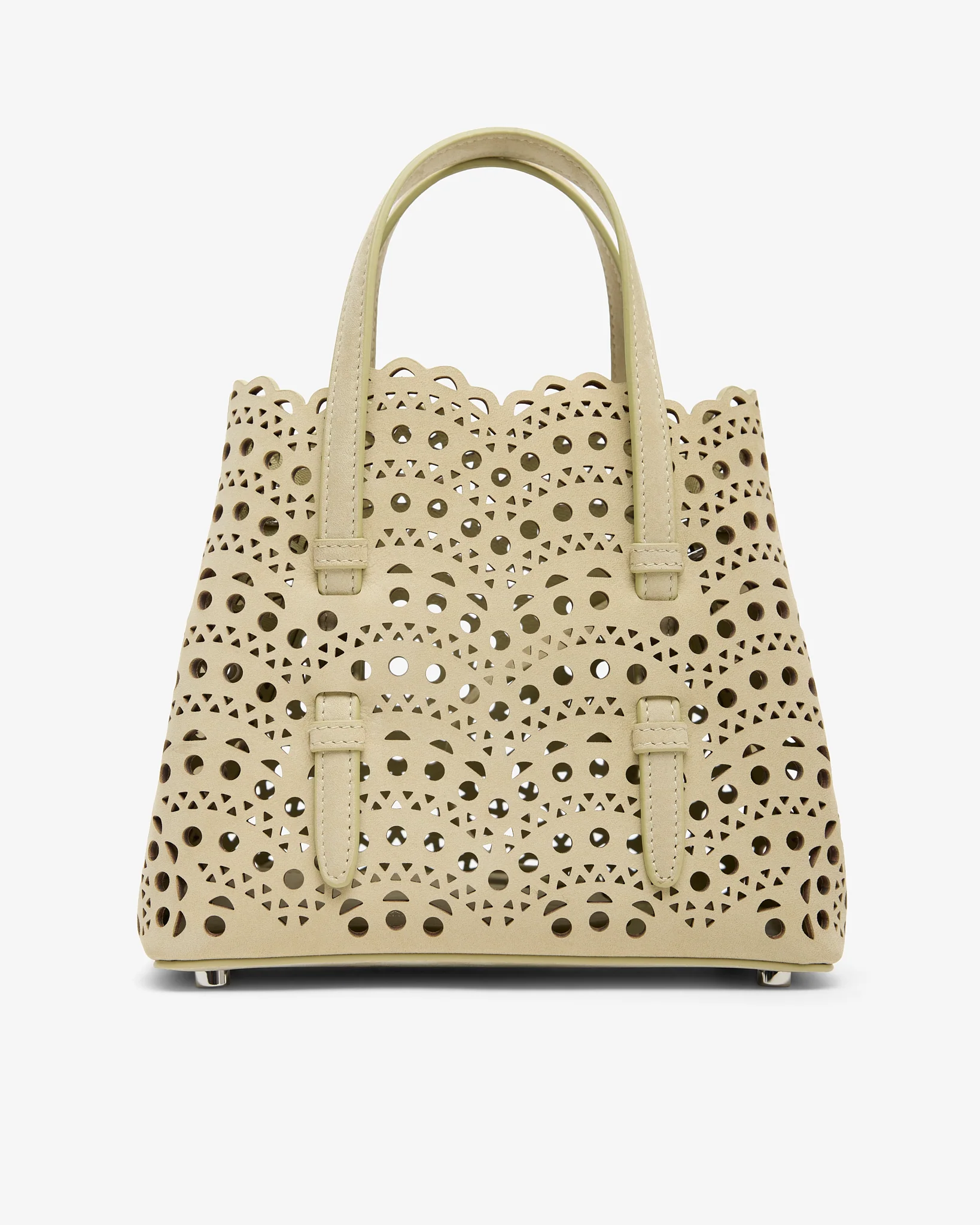 Mina 20 amond green suede tote bag