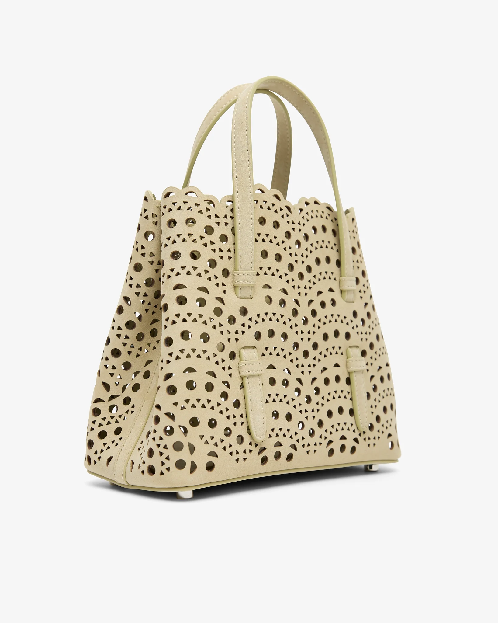 Mina 20 amond green suede tote bag