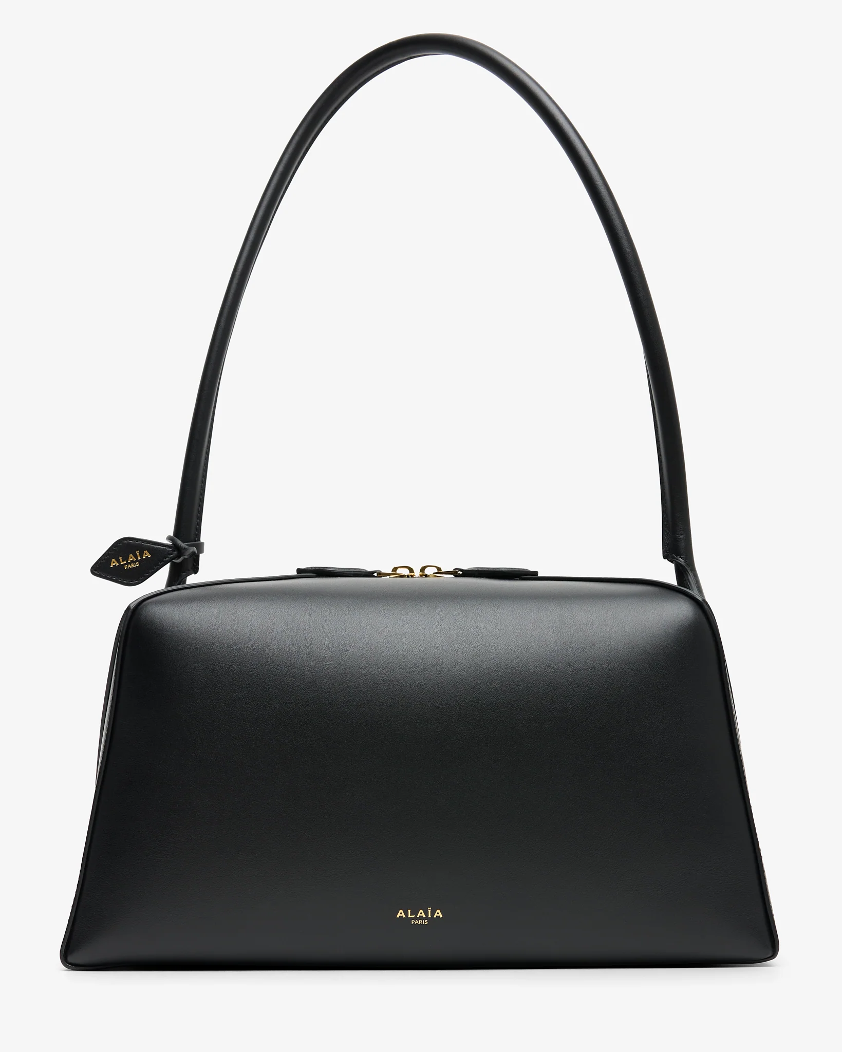Le Bouledogue Medium black leather bag