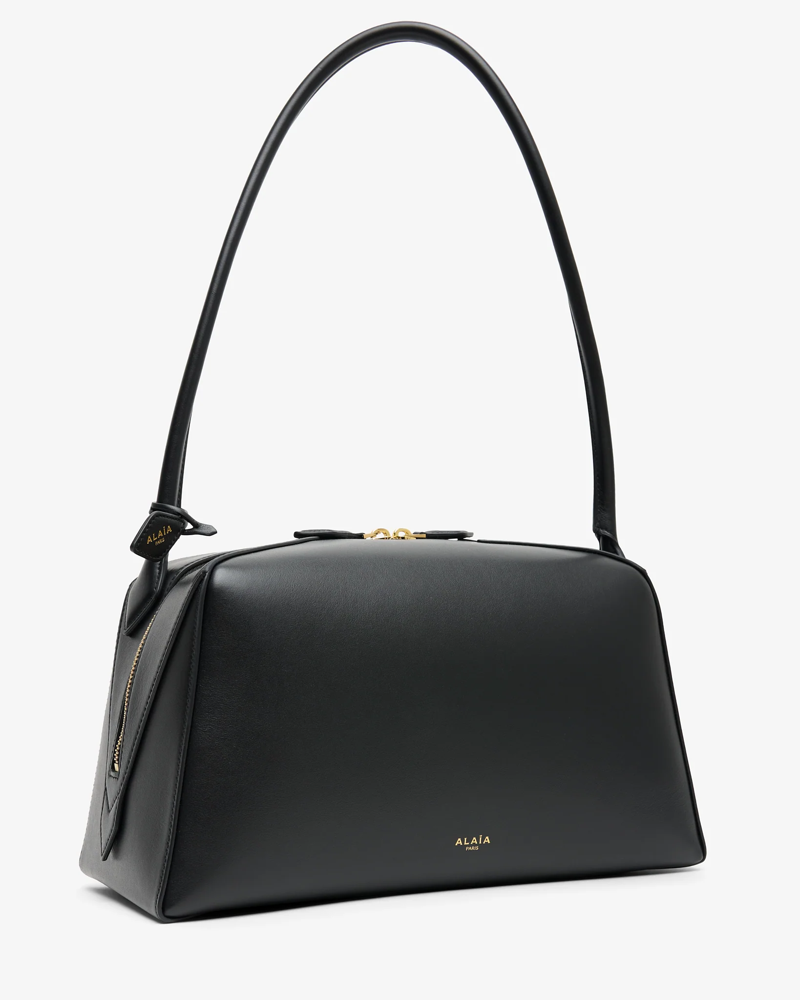 Le Bouledogue Medium black leather bag