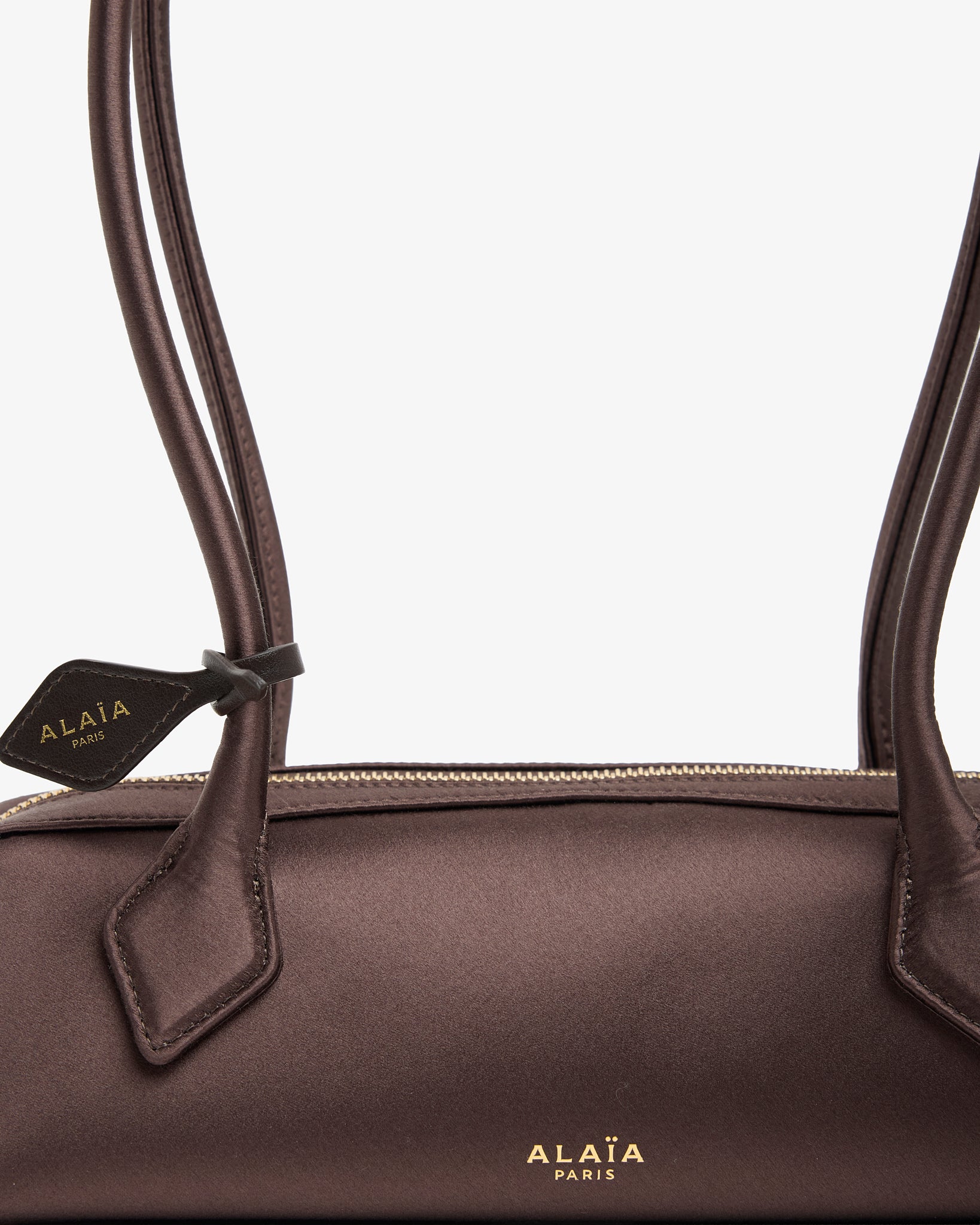 Le Teckel Small brown satin bag