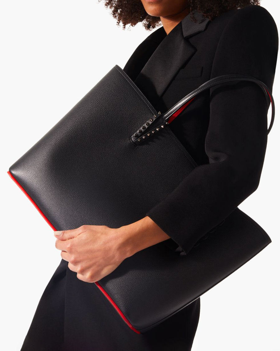Cabata black leather tote bag