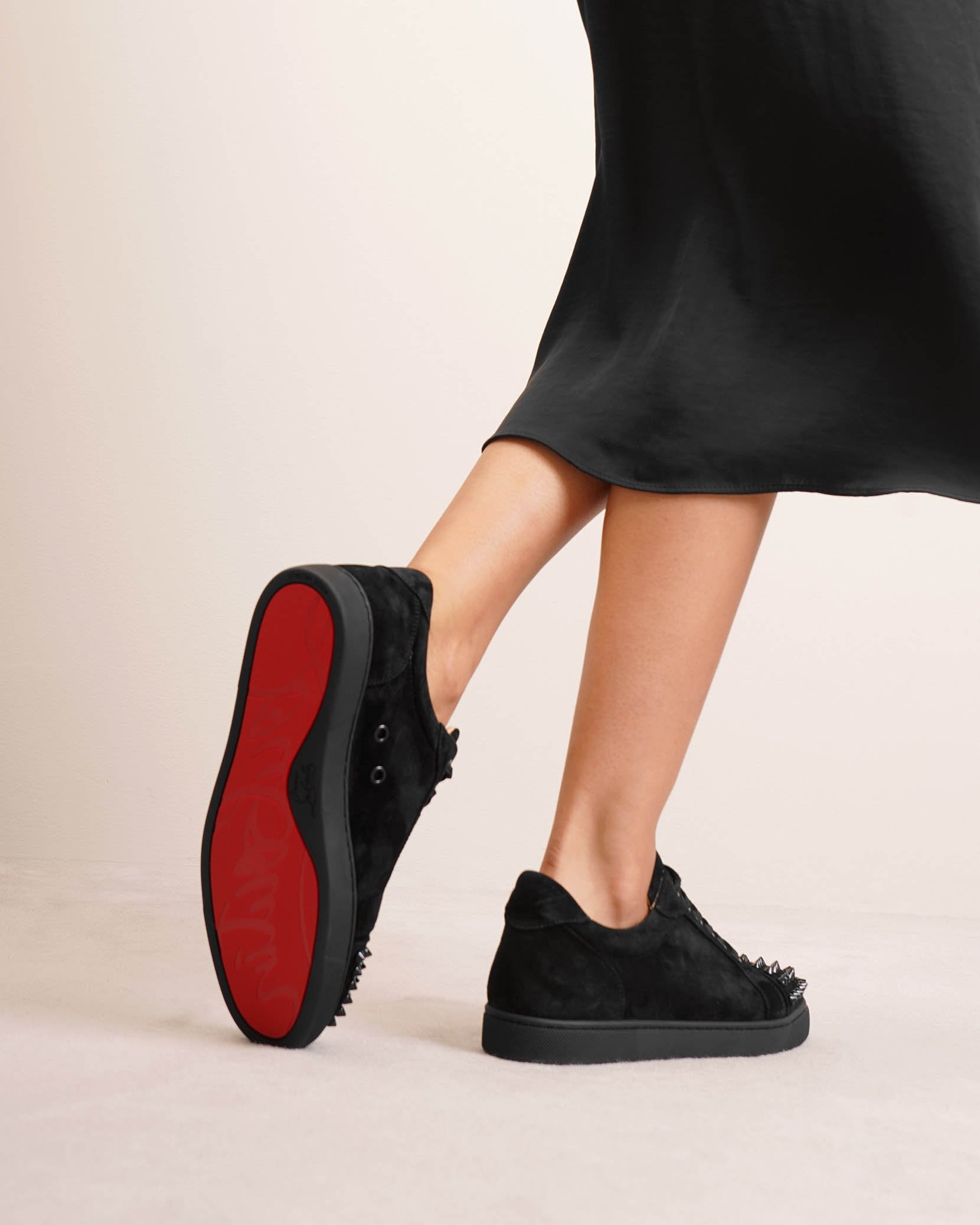 Vieira Spikes black suede sneakers