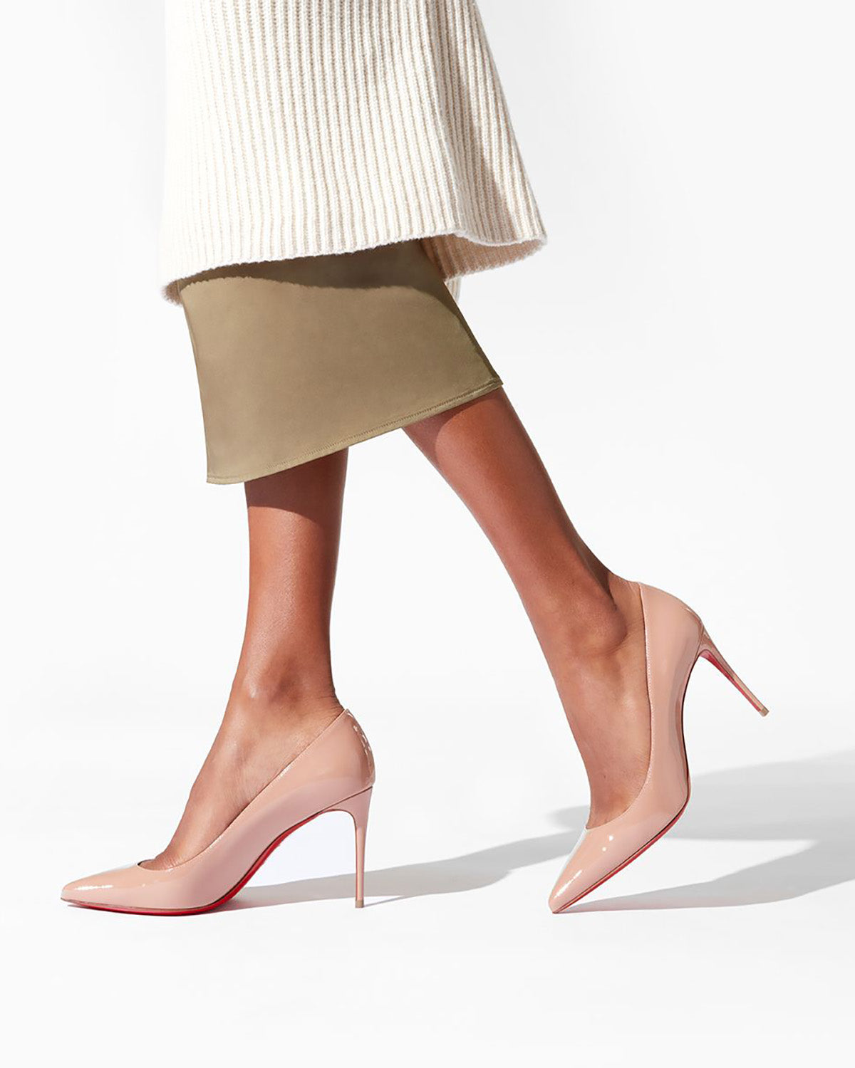 Kate 85 beige patent pumps