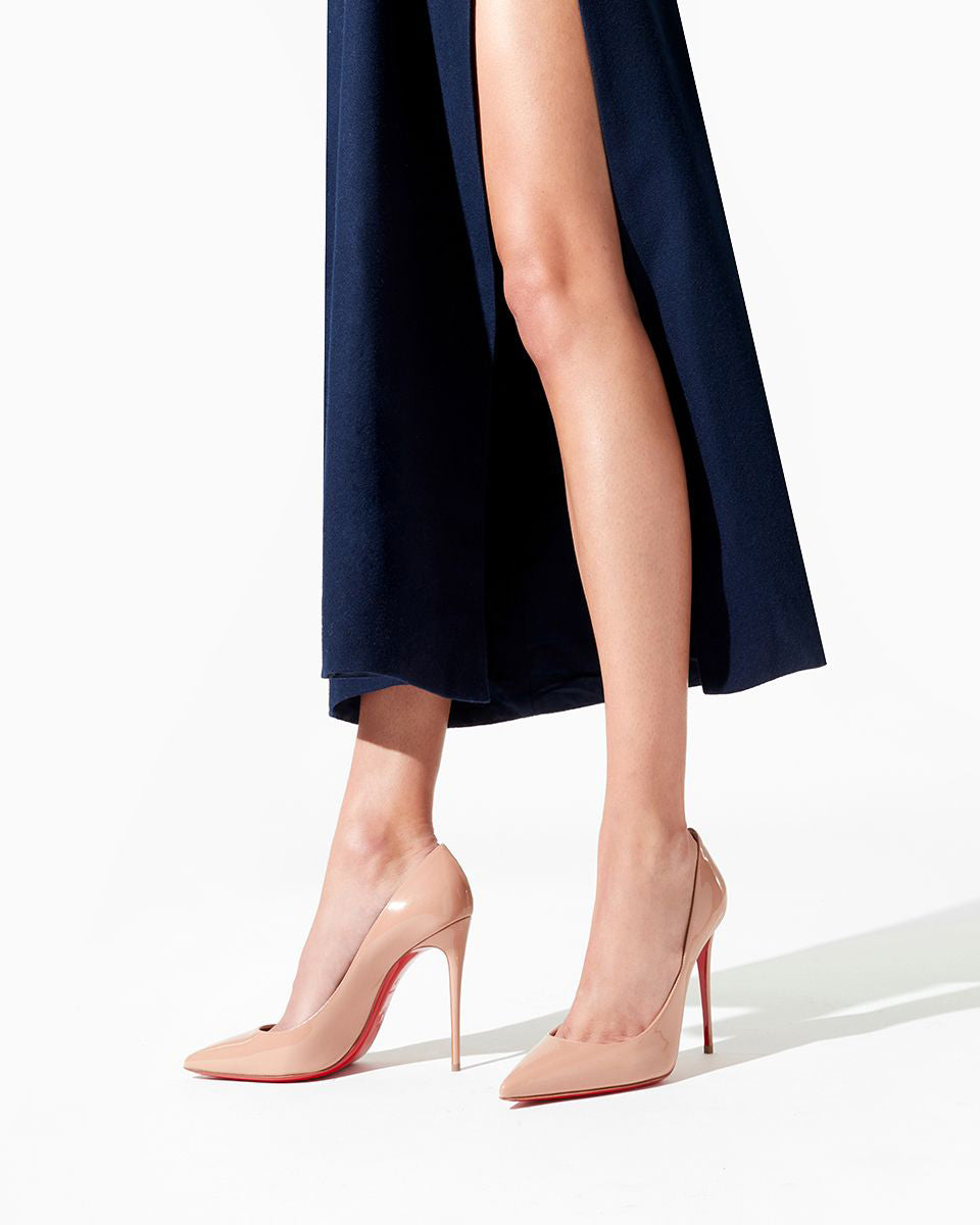 Kate 100 beige patent pumps