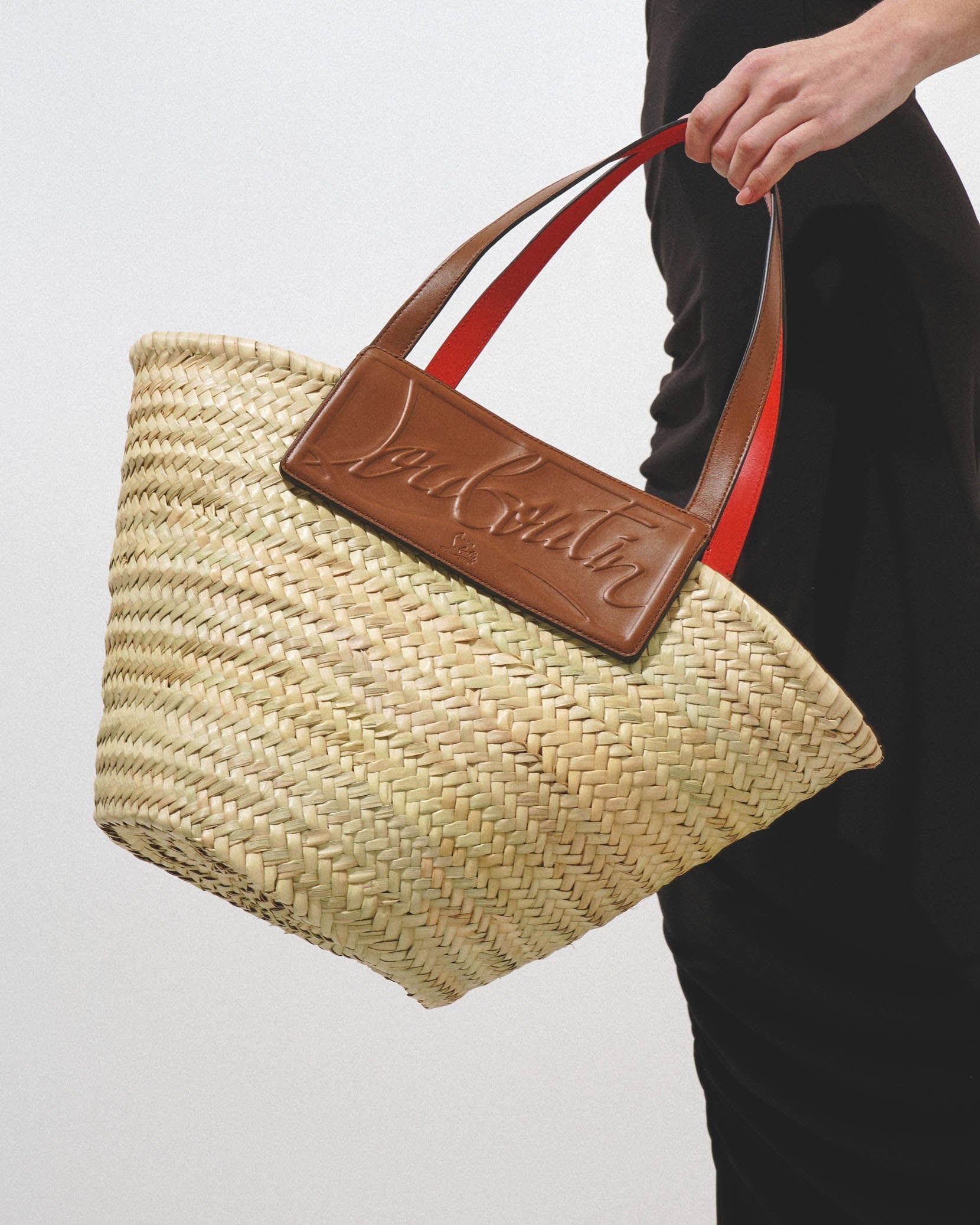 Loubi Shore nude 5 leather beach tote