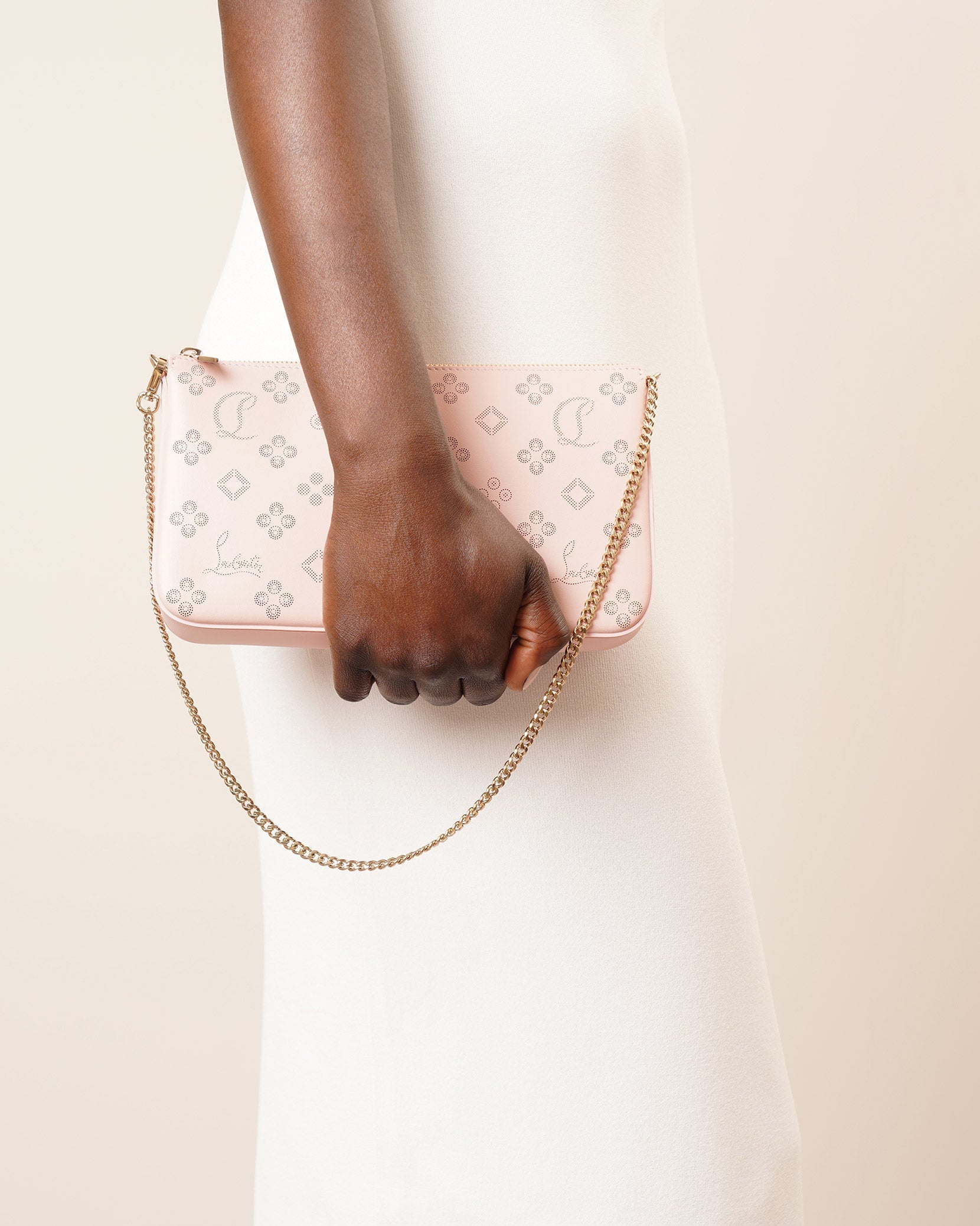 Loubila pink patent pouch