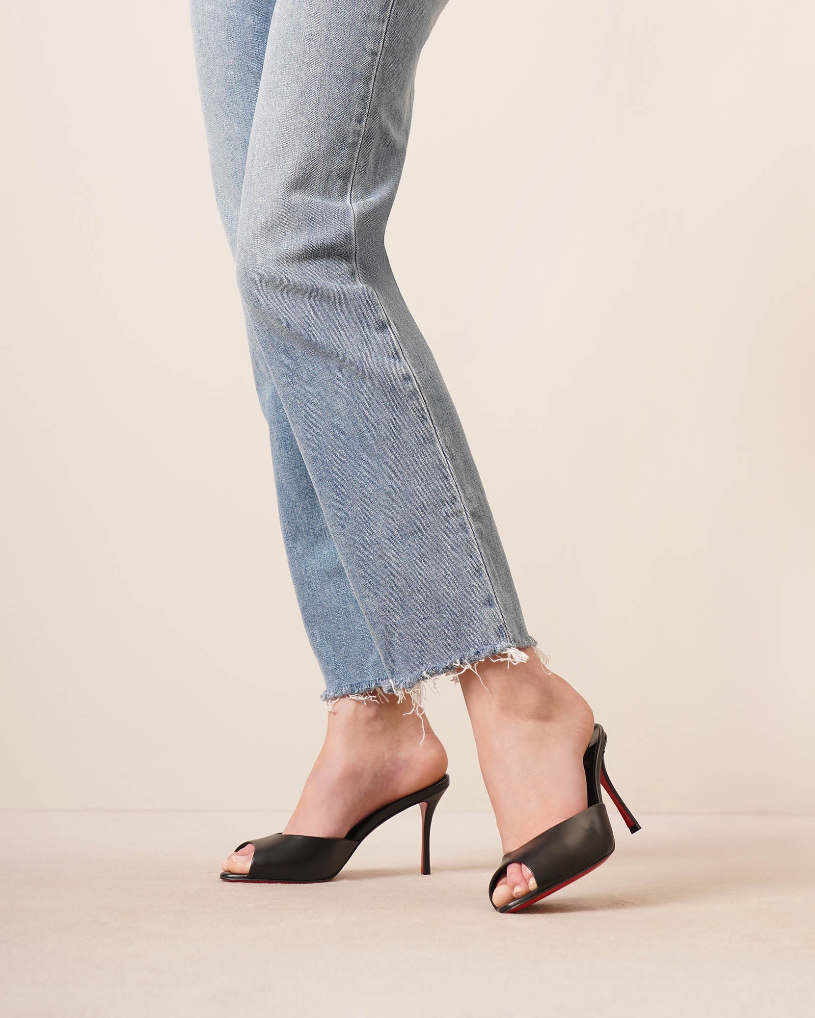 Me Dolly 85 black leather mules
